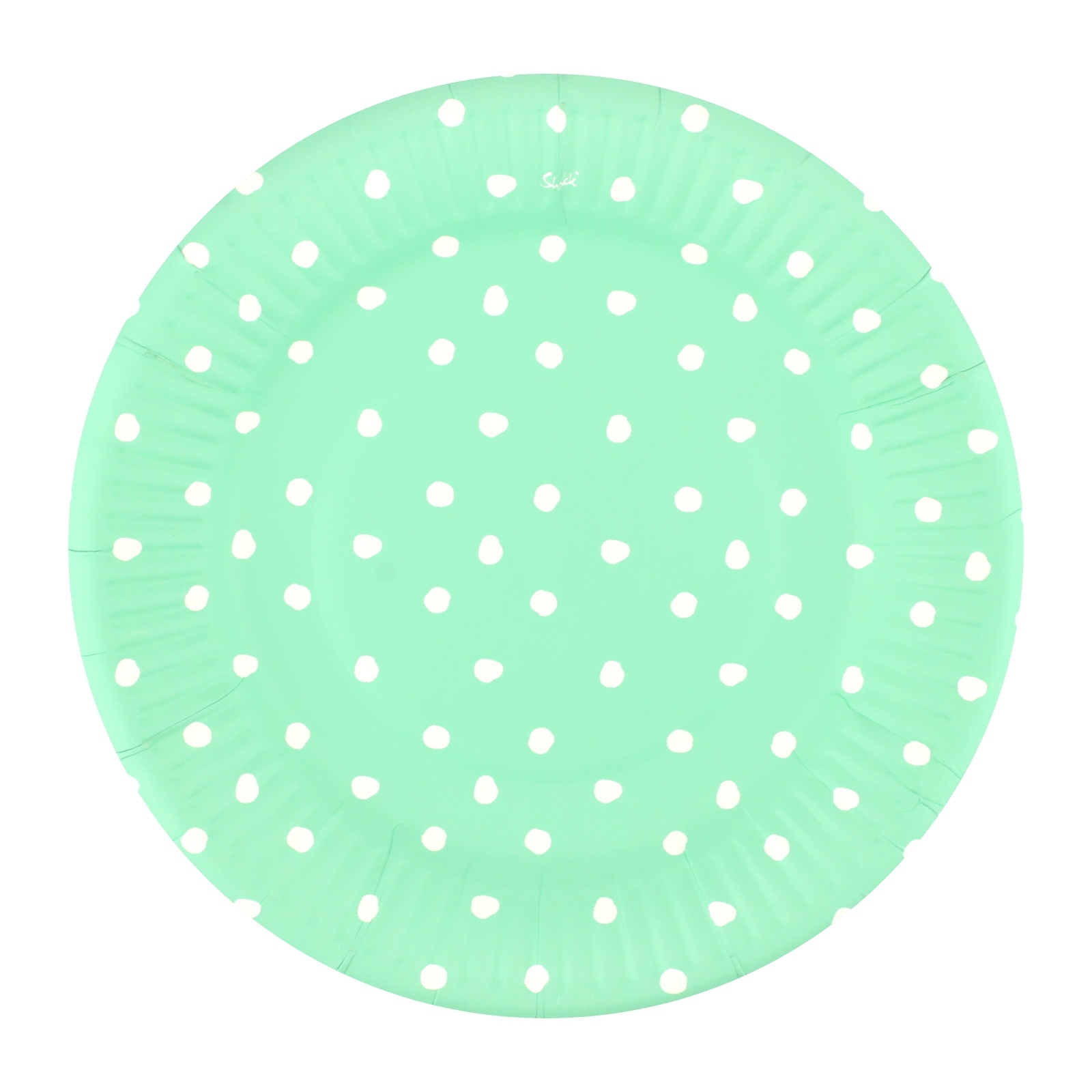 Pastel Mint and White Dot Small Paper Plates (Pack of 12)