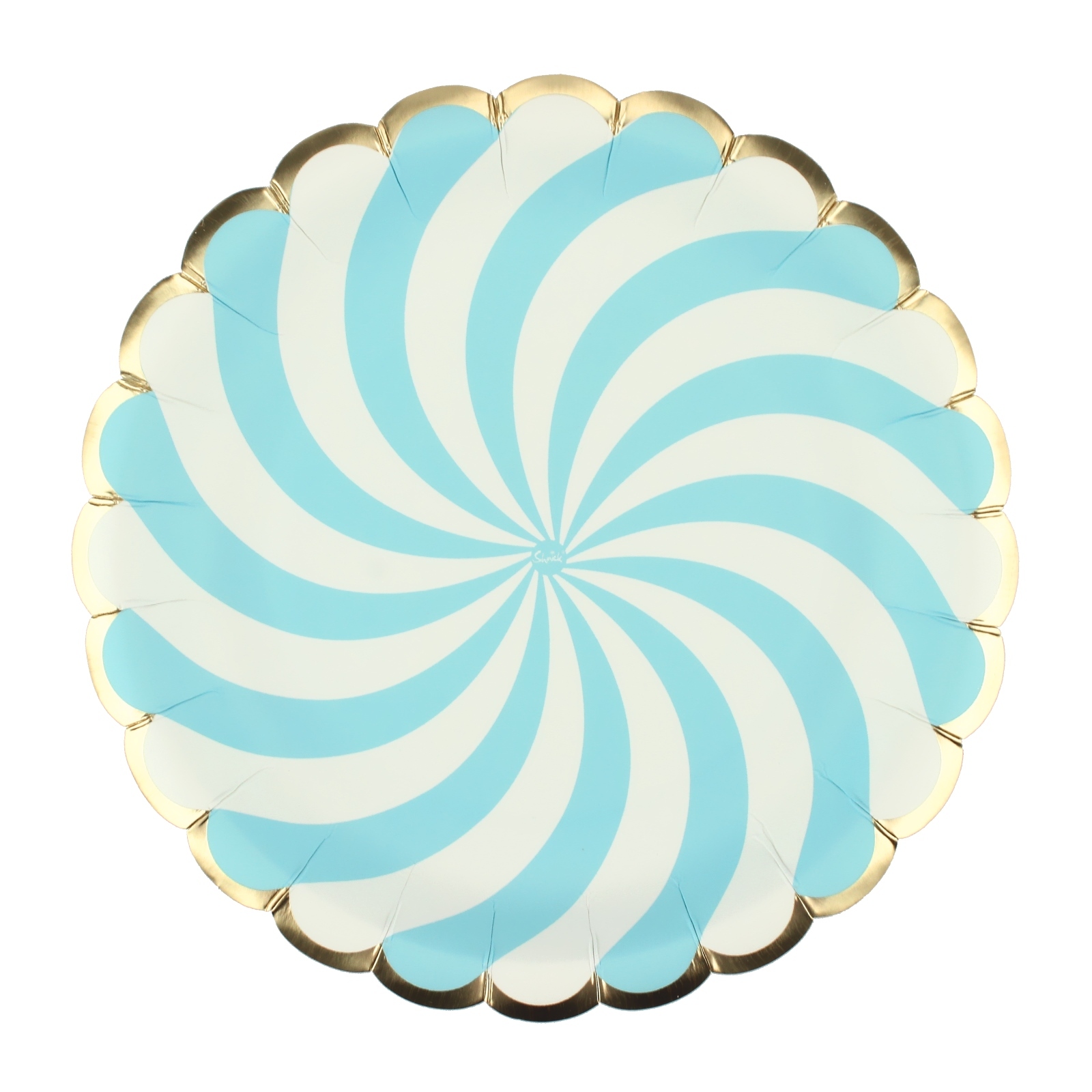 Pastel Blue and White Swirl Small Paper Plates (Pack of 12)