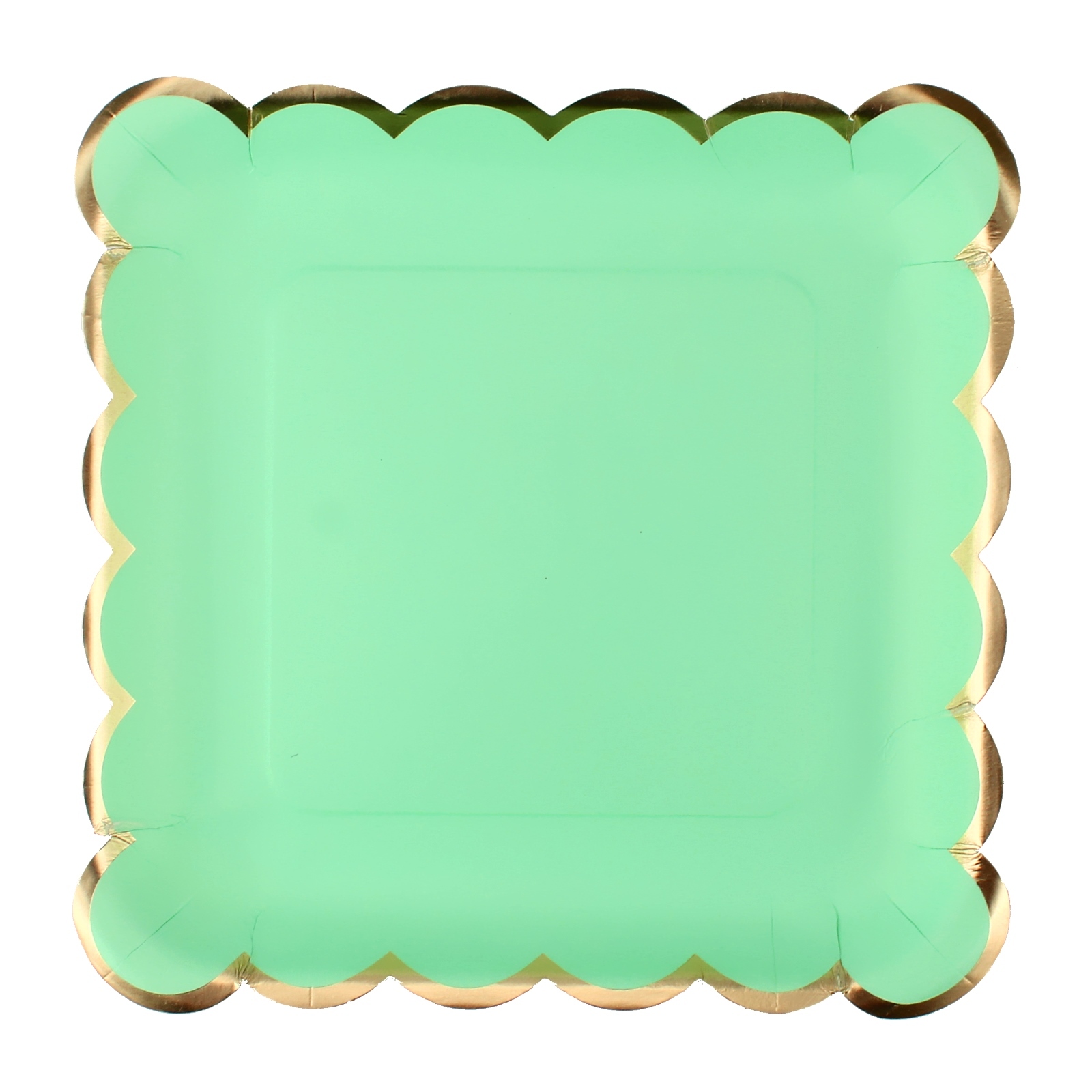  Pastel Mint Luxe Small Square Paper Plates (Pack of 12)