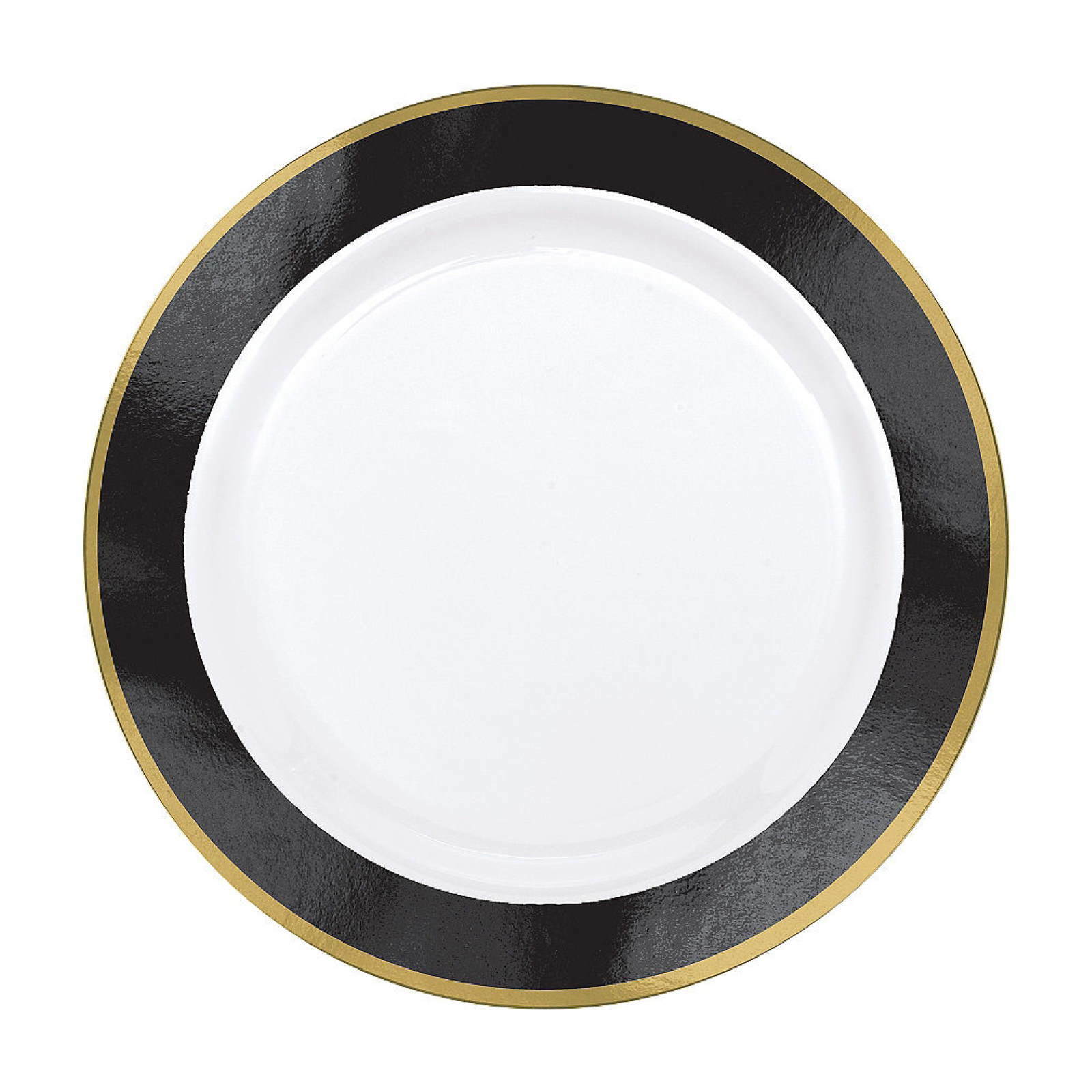 Black Border Premium Small Plastic Plates (Pack of 10)