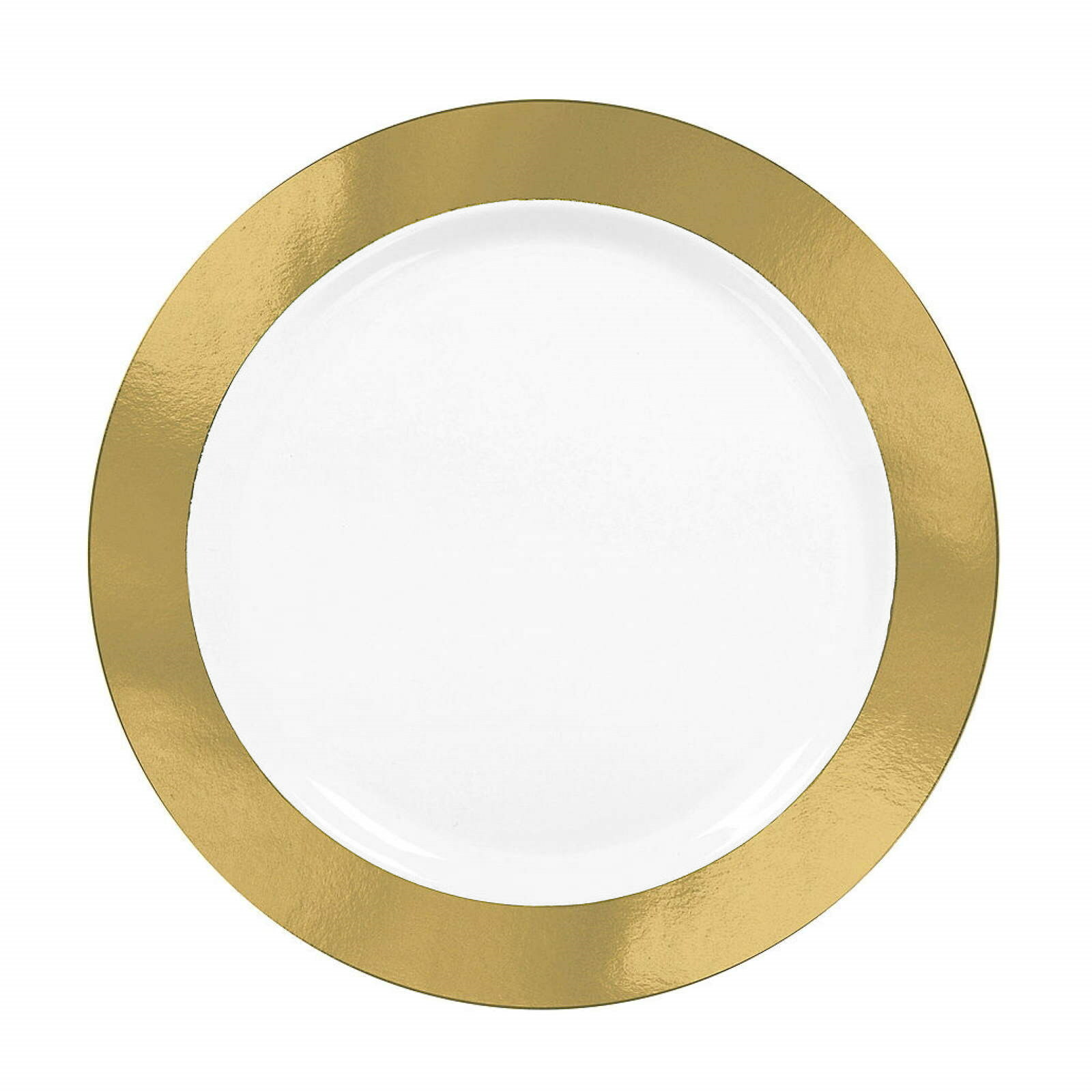 Gold Metallic Border Premium Small Plastic Plates (Pack of 10)