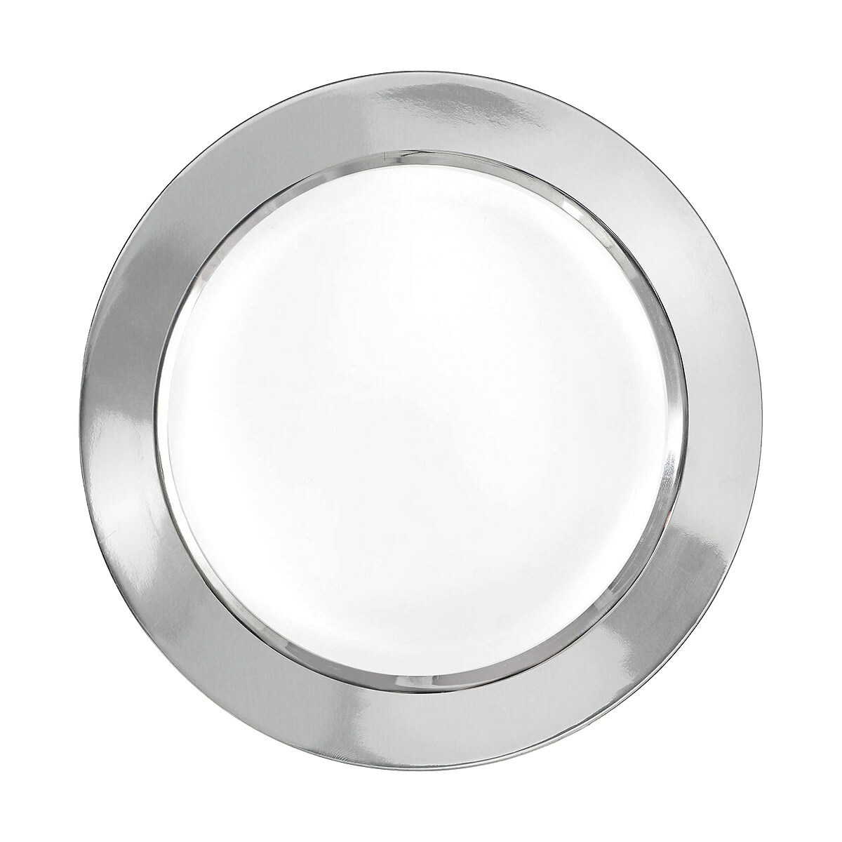 Silver Metallic Border Premium Small Plastic Plates (Pack of 10)