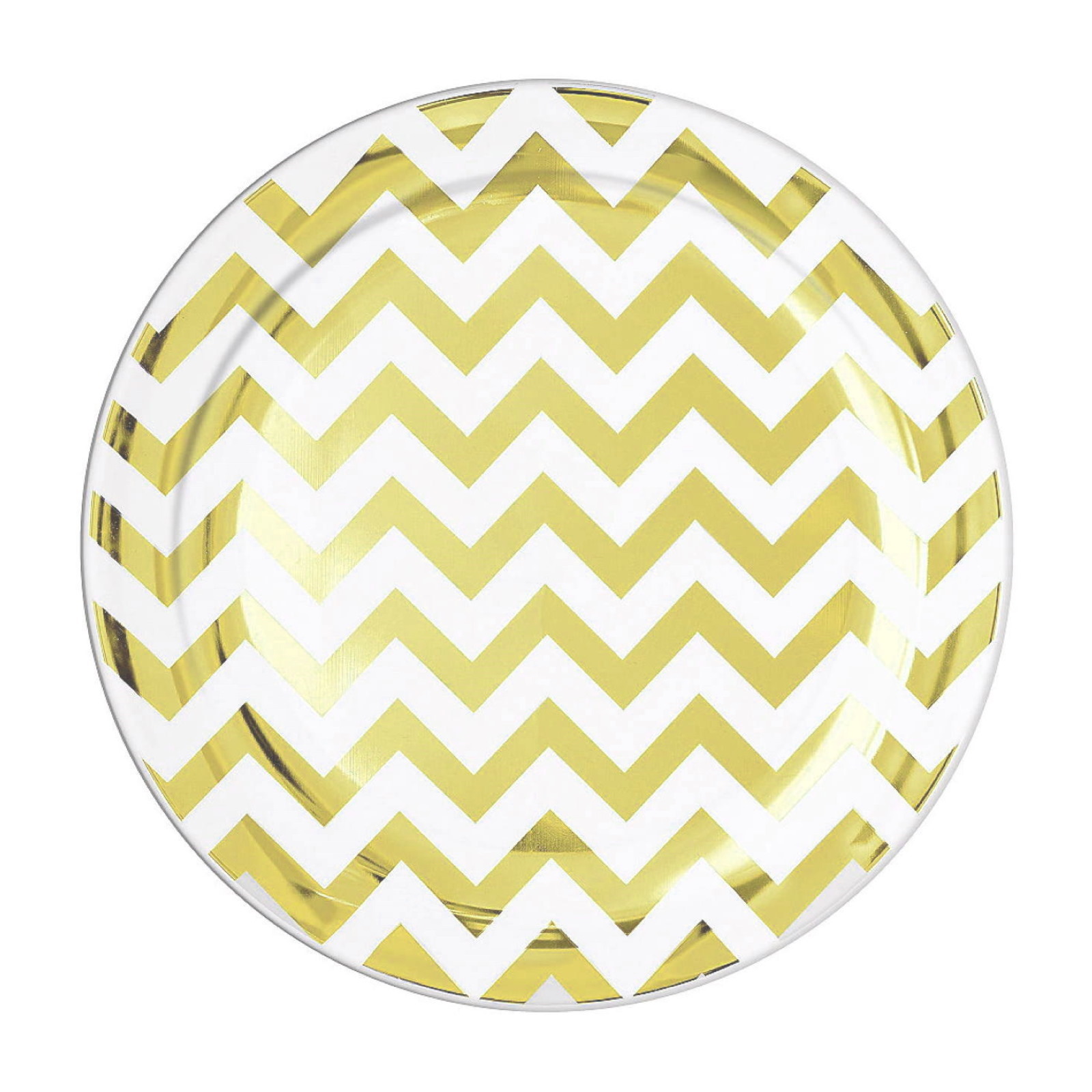 Gold Chevron Small Plastic Plates (Pack of 20)