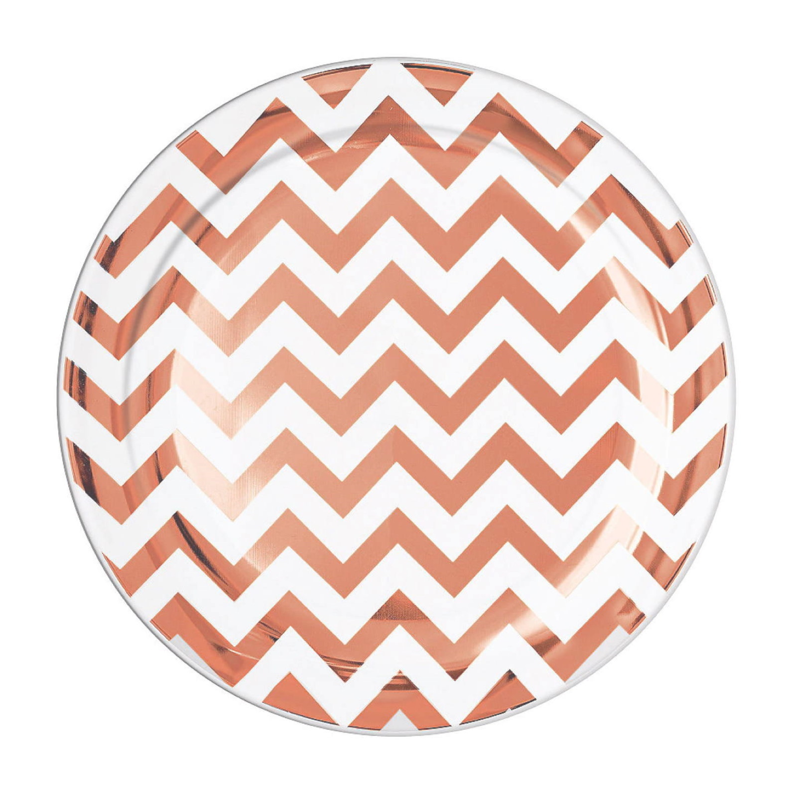 Rose Gold Chevron Small Plastic Plates (Pack of 20)