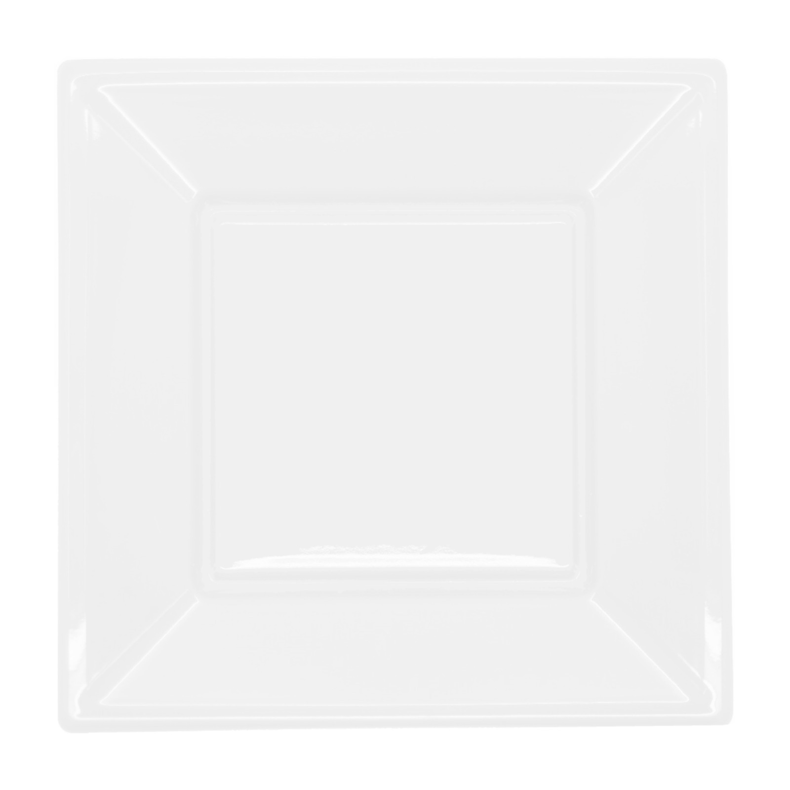 White Small Square Plastic Plates (Pack of 8)