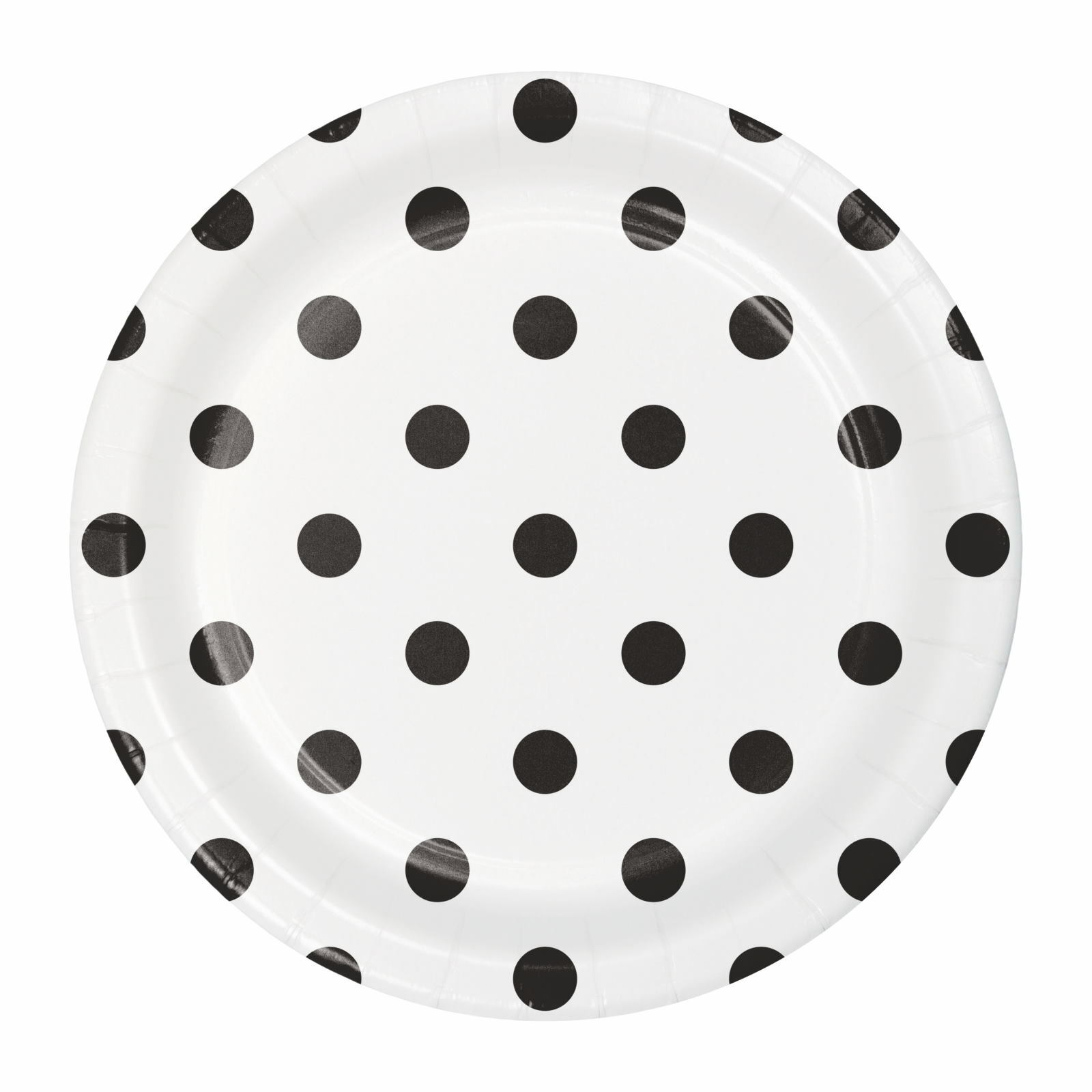 Black and White Polka Dot Small Paper Plates (Pack of 8)