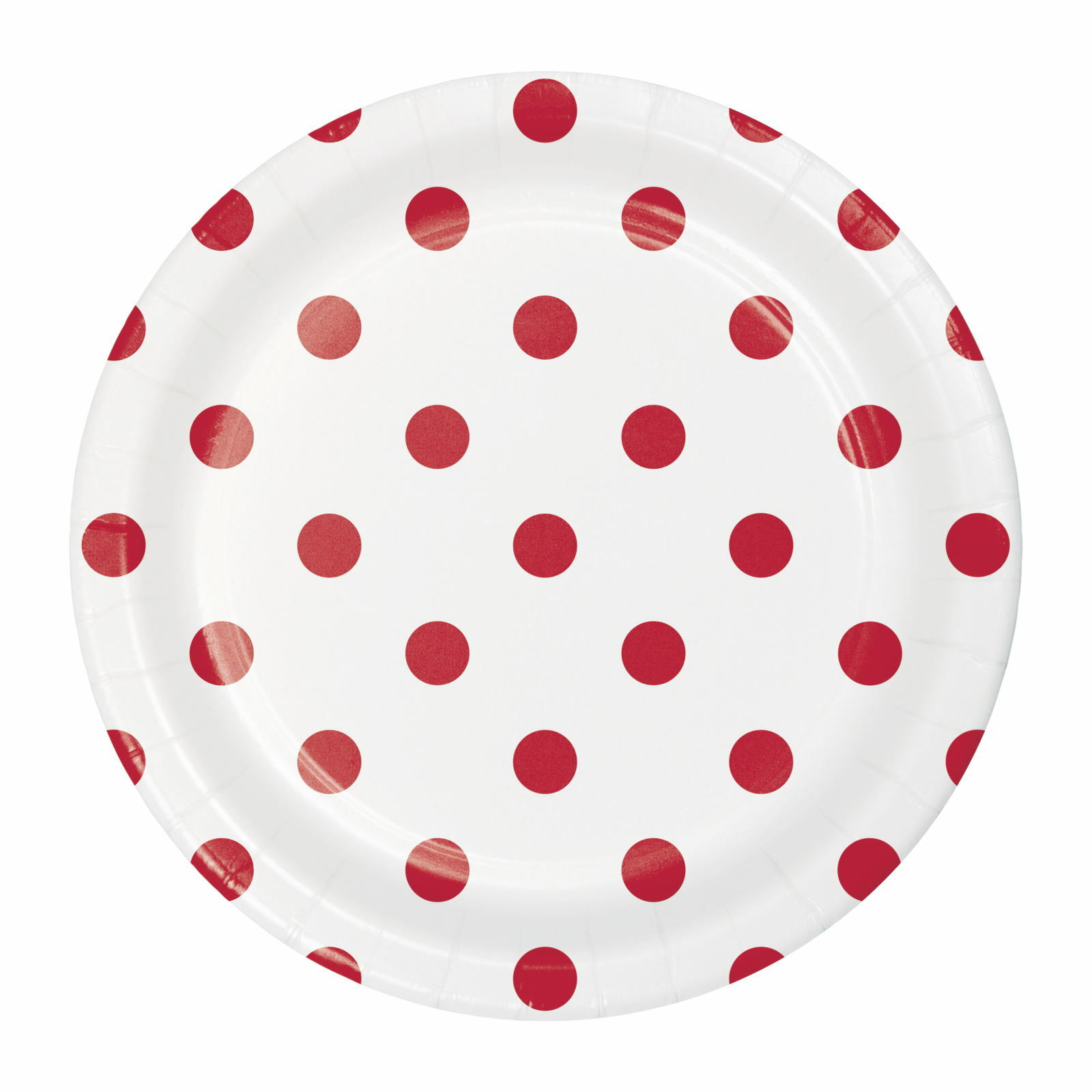 Red and White Polka Dot Small Paper Plates (Pack of 8)