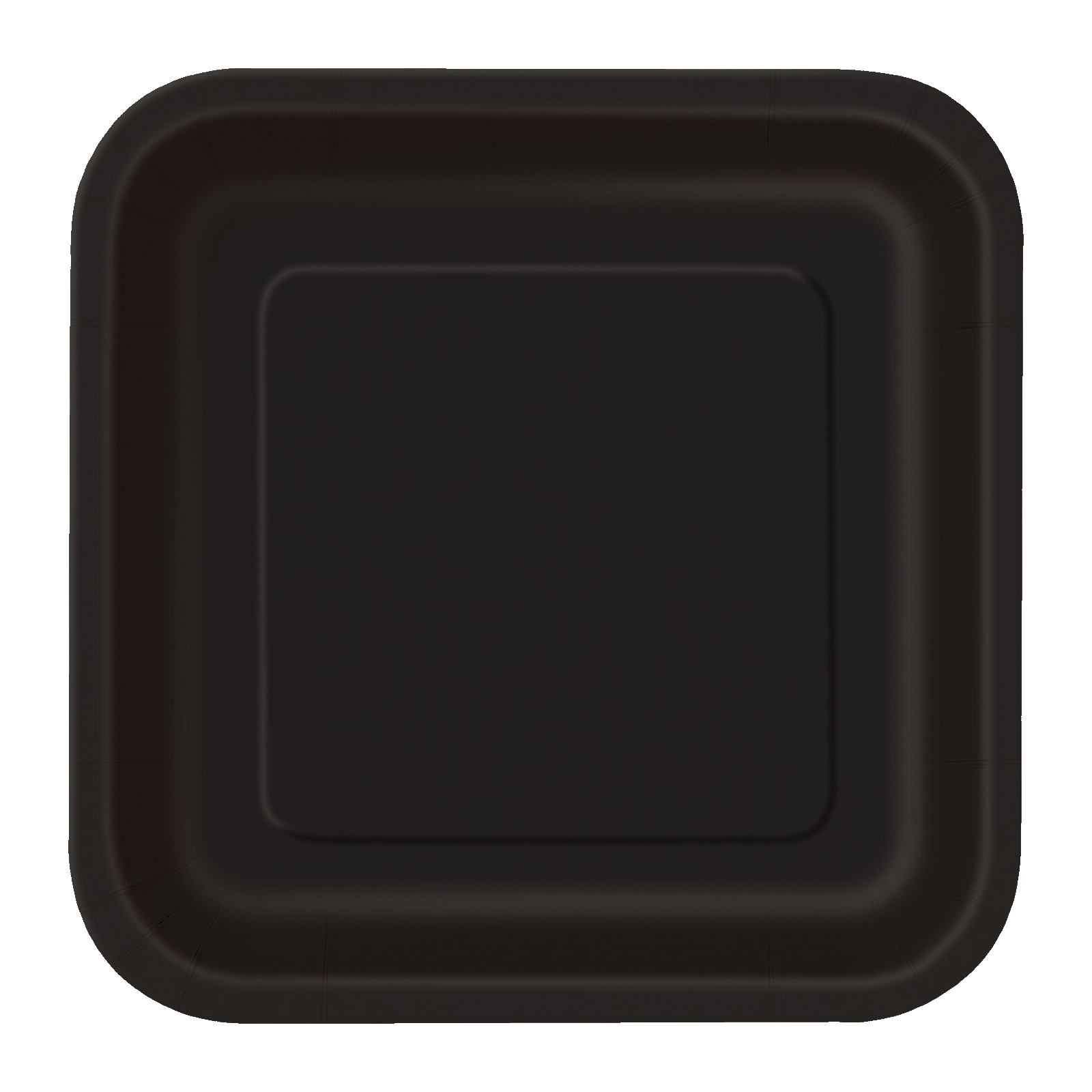 Midnight Black 18cm Square Paper Plates (Pack of 8) 