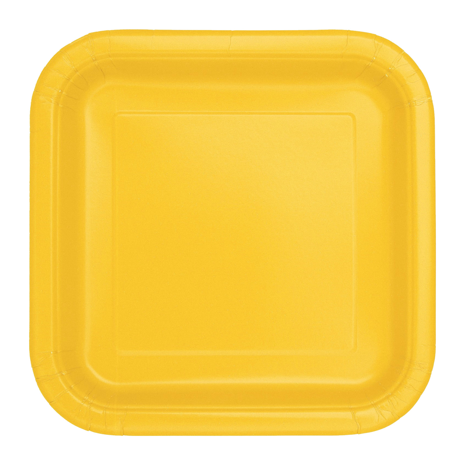 Sunflower Yellow 18cm Square Paper Plates (Pack of 8) 