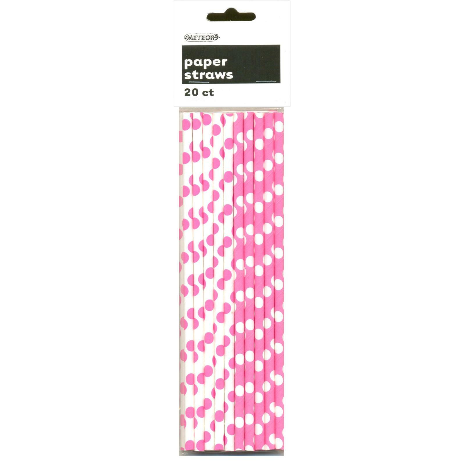 Pink Polkadot Paper Straws (Pack of 20)