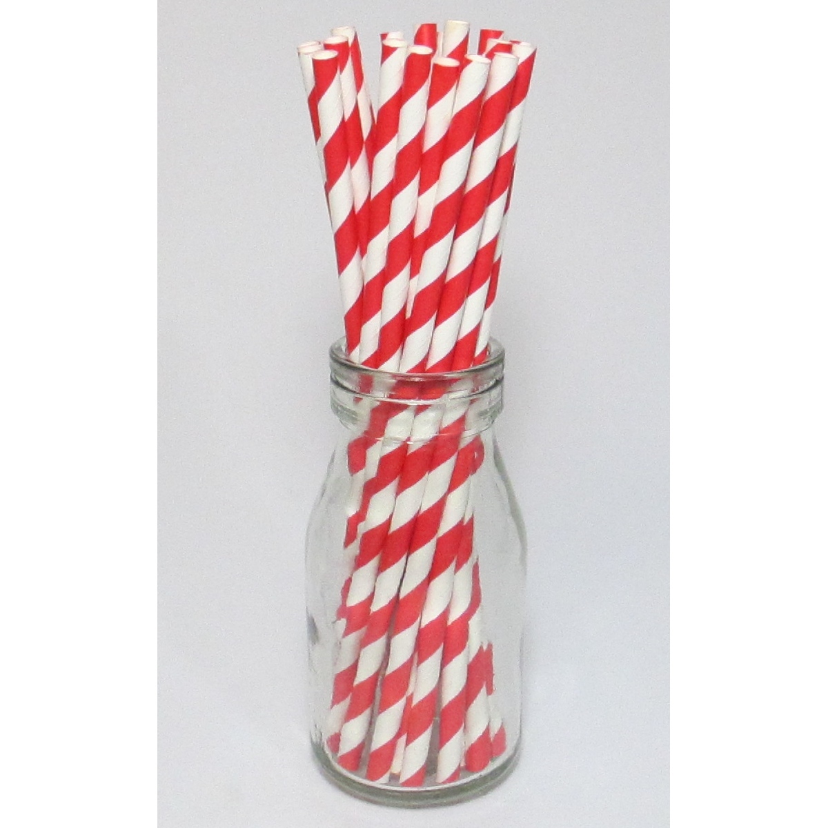 Red Striped Paper Straws (Pack of 25)