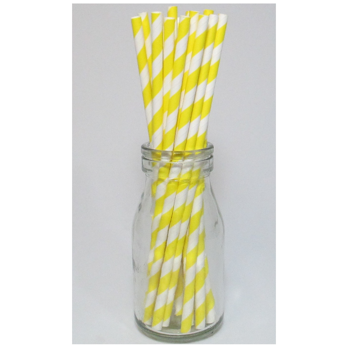 Yellow Striped Paper Straws (Pack of 25)