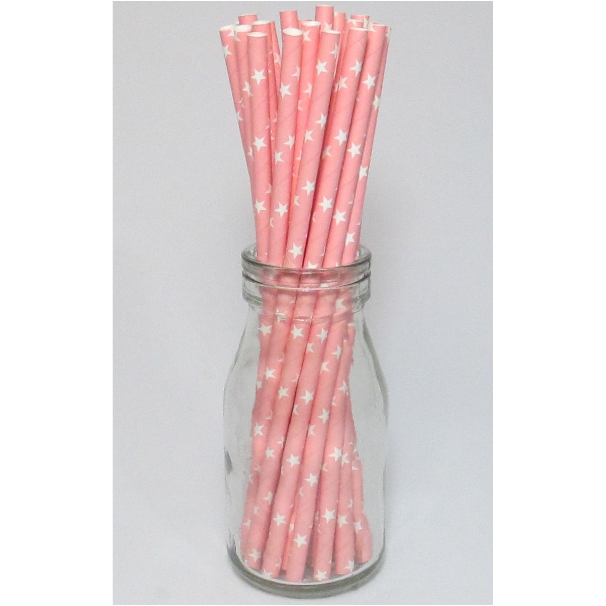 Light Pink Star Paper Straws (Pack of 25)