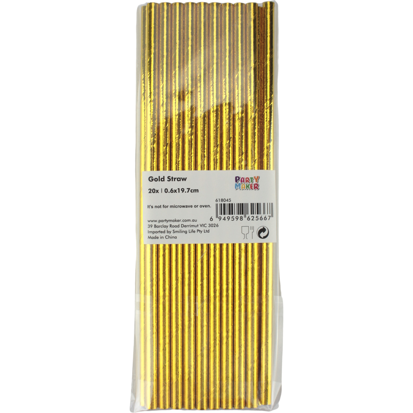 Foil Gold Paper Straws (Pack of 20) Gold Party Supplies Coloured Party Supplies Discount
