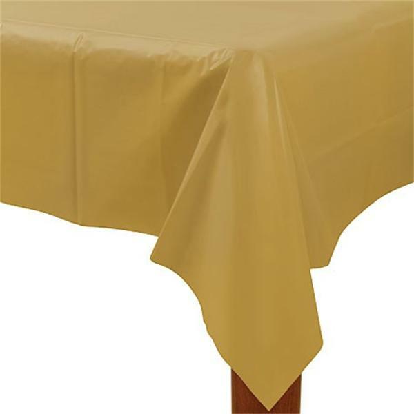 Gold Rectangular Plastic Tablecloth Gold Party Supplies Coloured