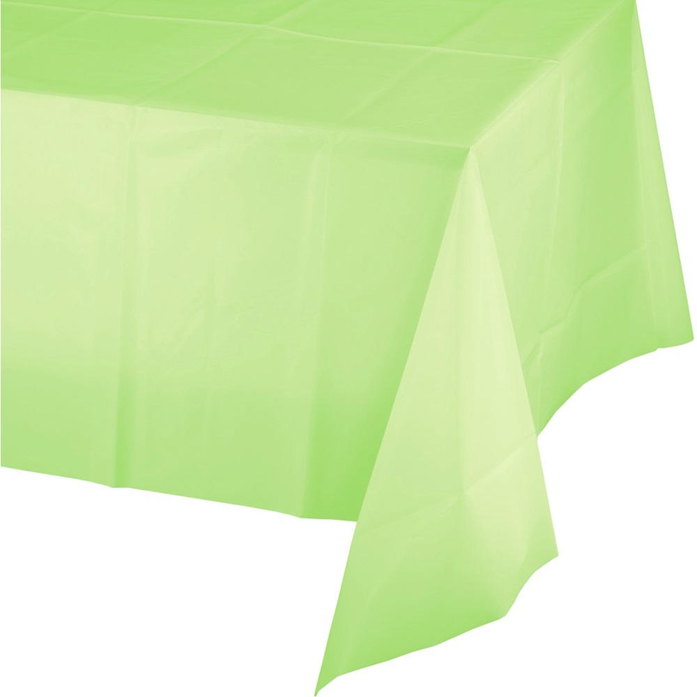 Pistachio Green Rectangular Plastic Tablecloth