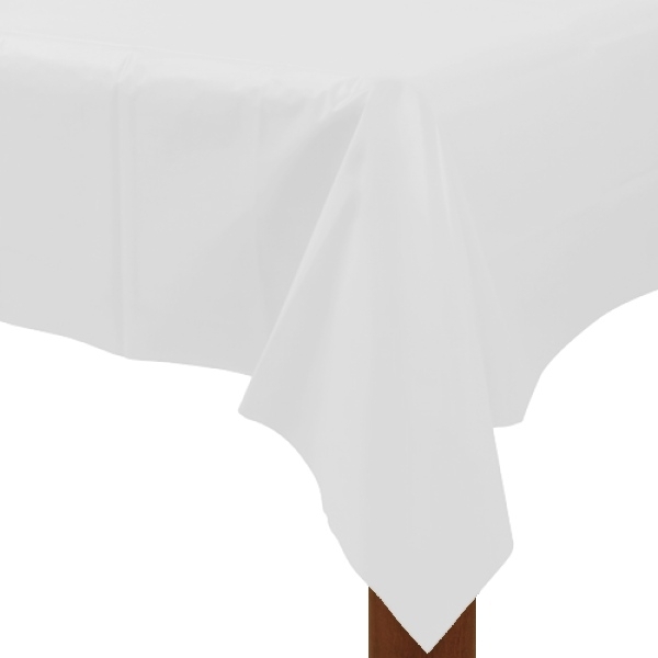 White Rectangular Plastic Tablecloth