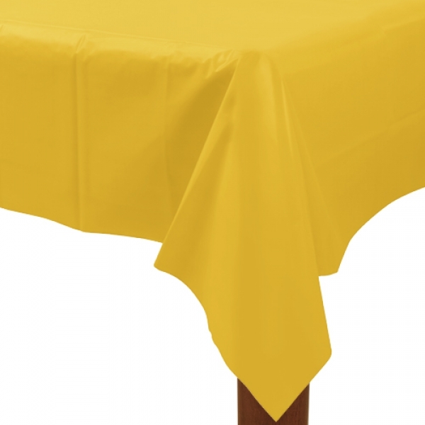 Yellow Rectangular Plastic Tablecloth