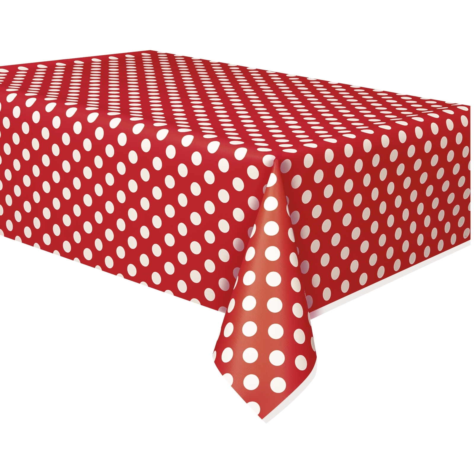 Red Polkadot Plastic Tablecloth