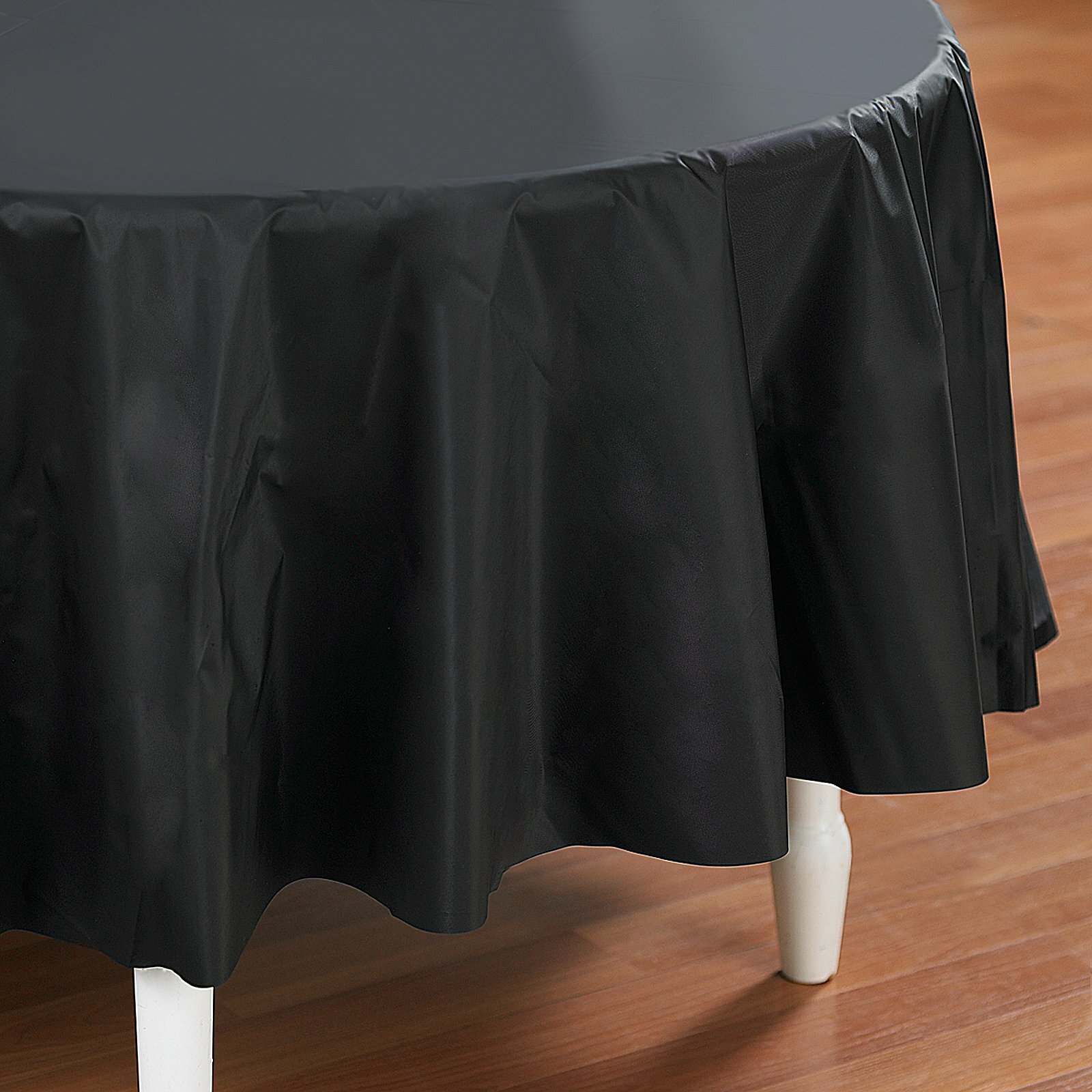 Black Round Plastic Tablecloth Black Party Supplies Coloured Party