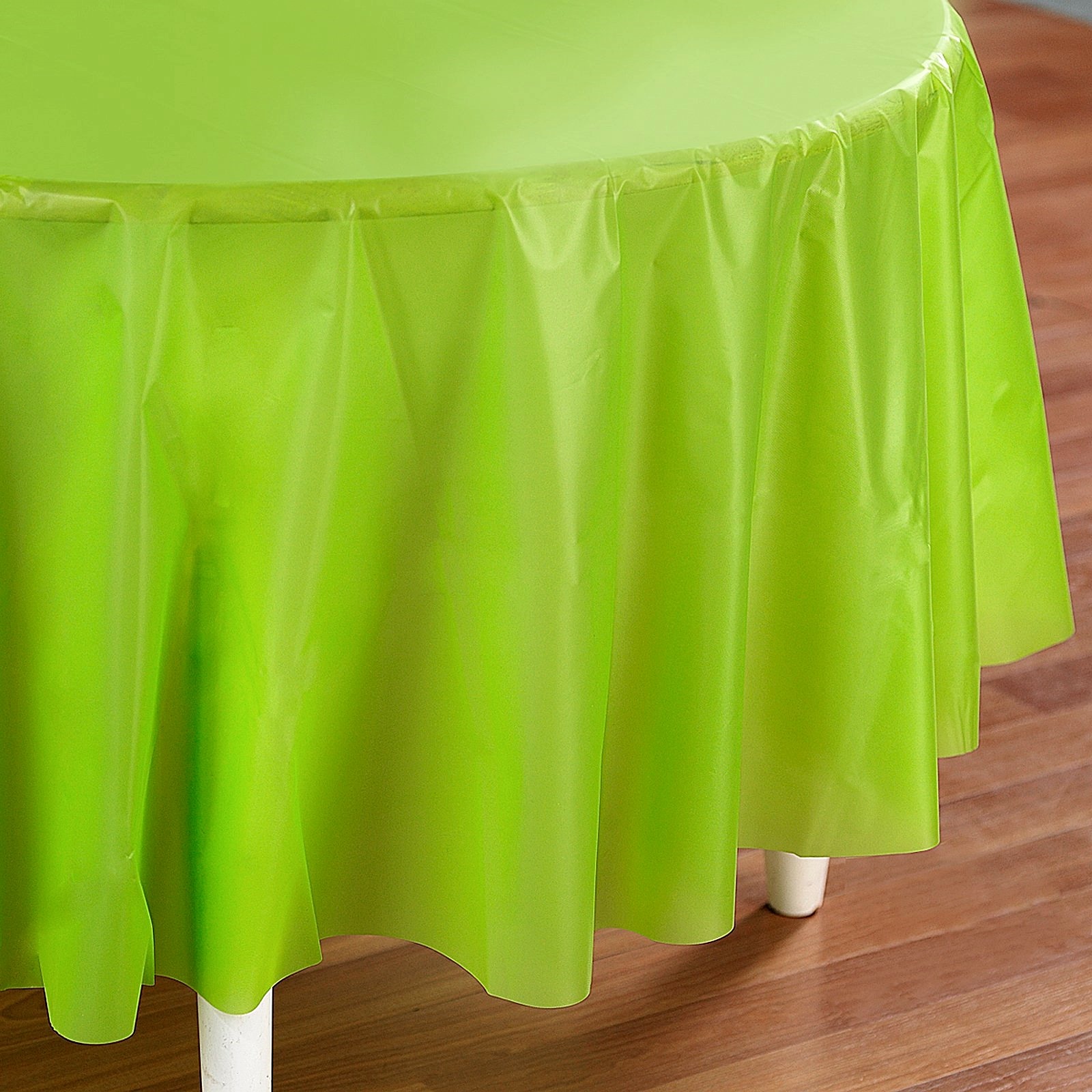 Lime Green Round Plastic Tablecloth Lime Green Coloured Party