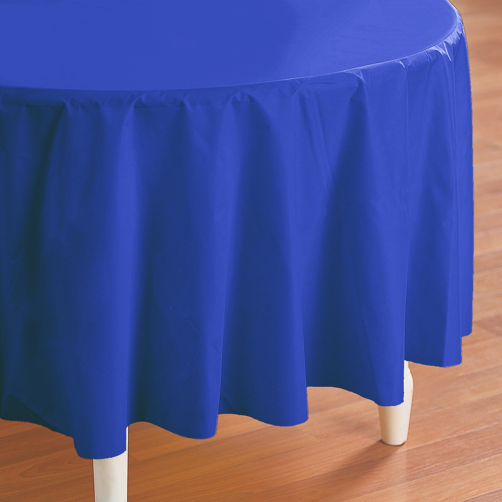 Royal Blue Round Plastic Tablecloth