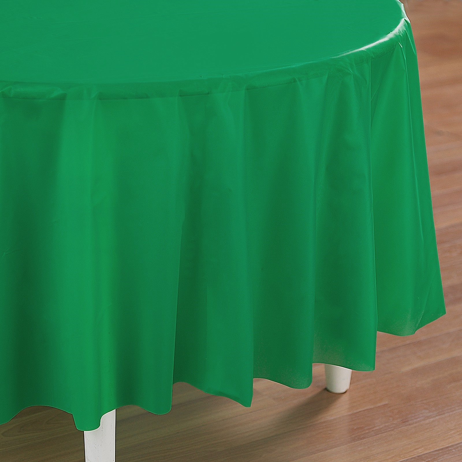 Festive Green Round Plastic Tablecloth
