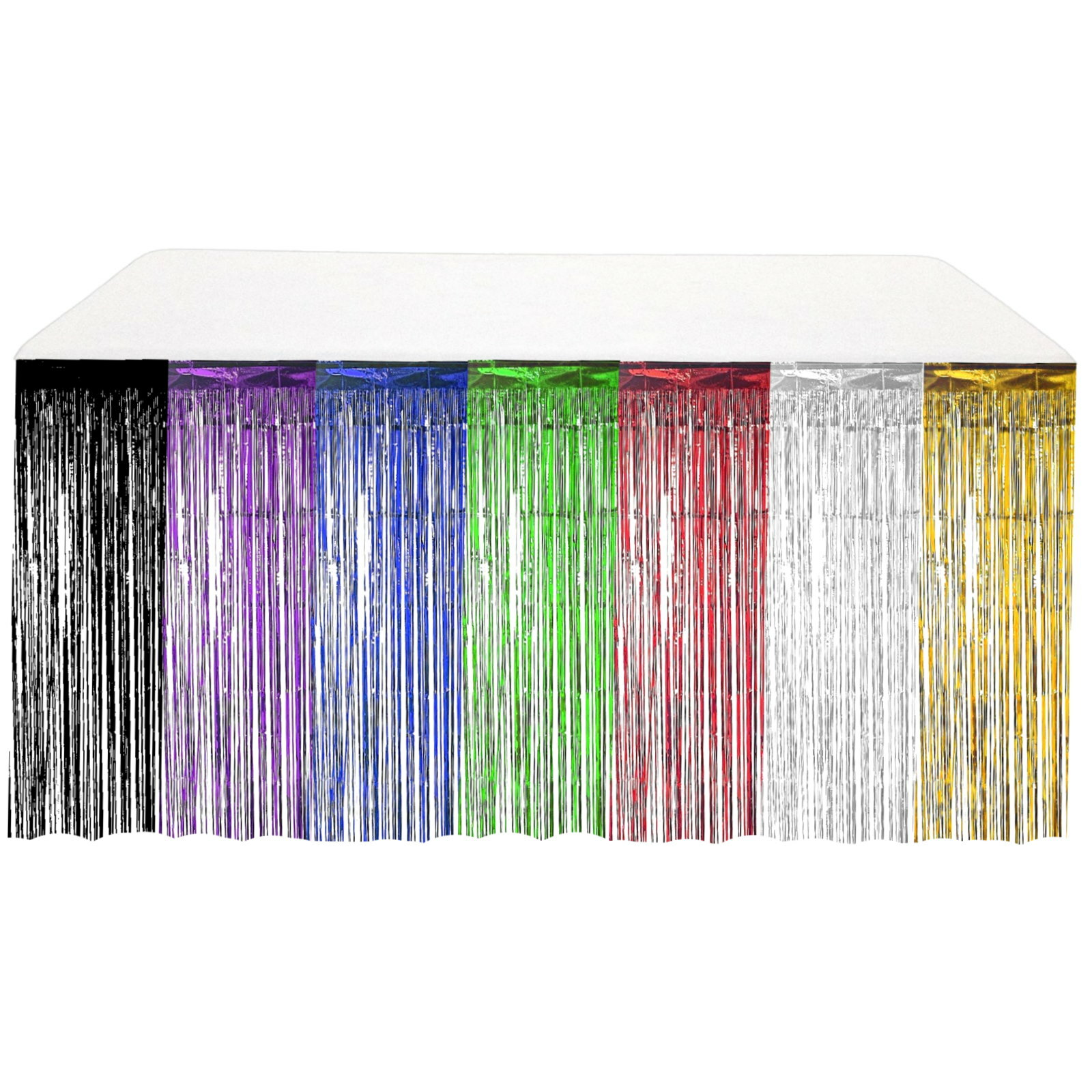 Multi-Coloured Metallic Table Skirt