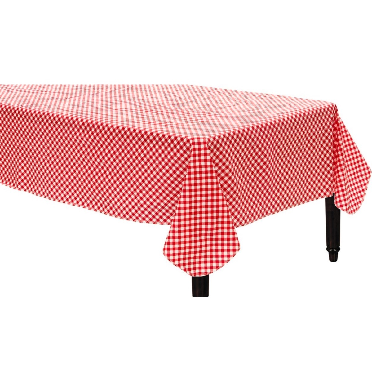 Picnic Red Gingham Flannel-Backed Vinyl Tablecloth