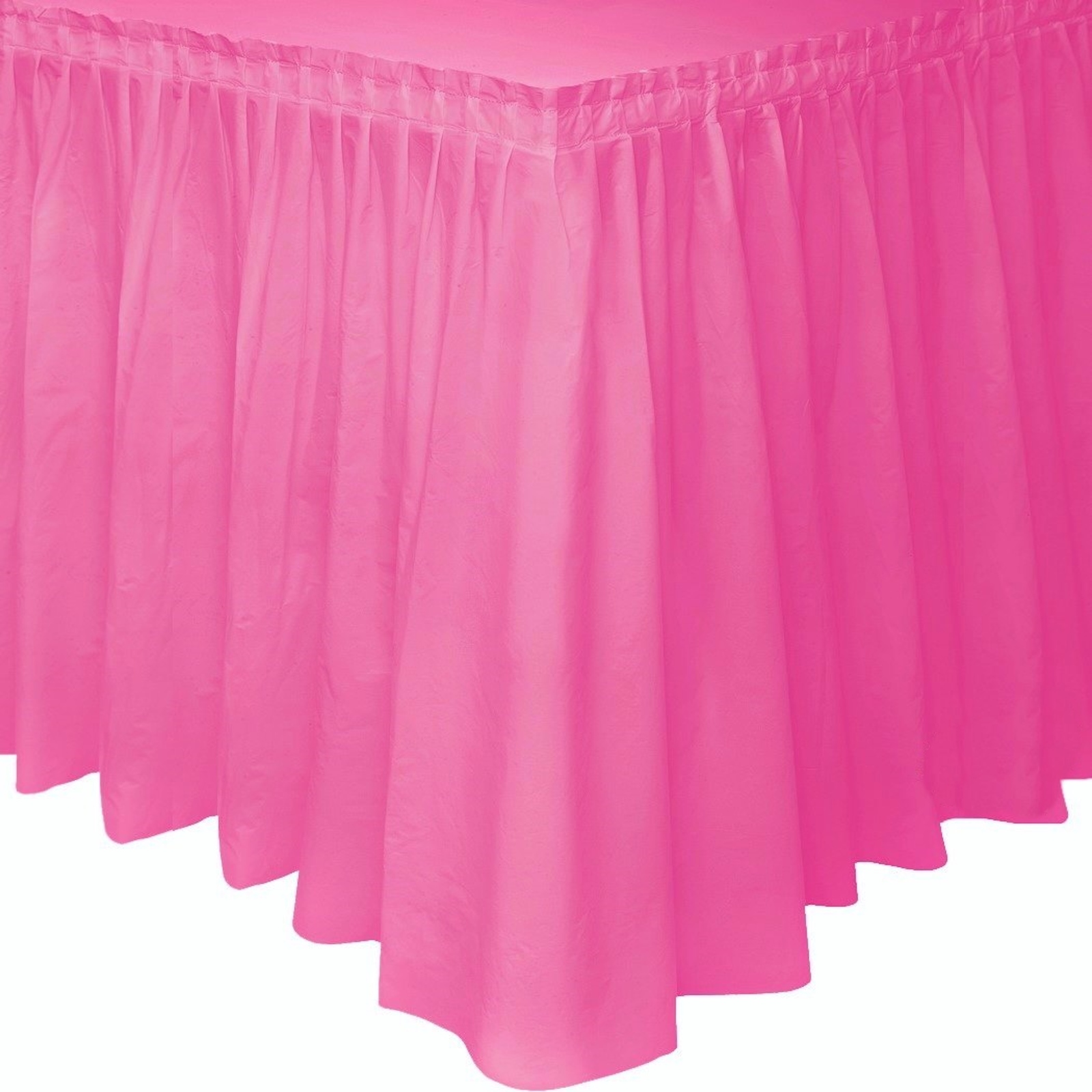 Hot Pink Plastic Table Skirt