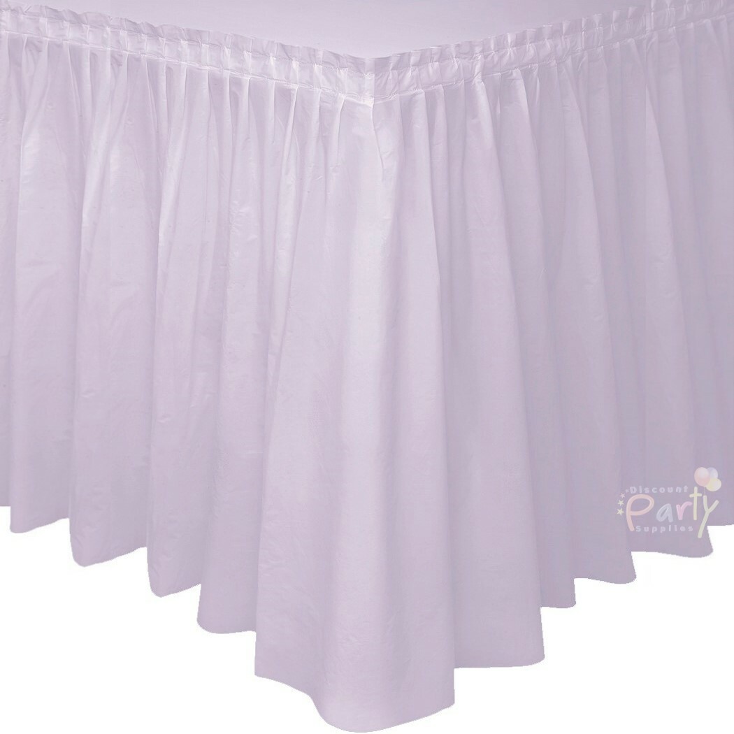 Lavender Plastic Table Skirt
