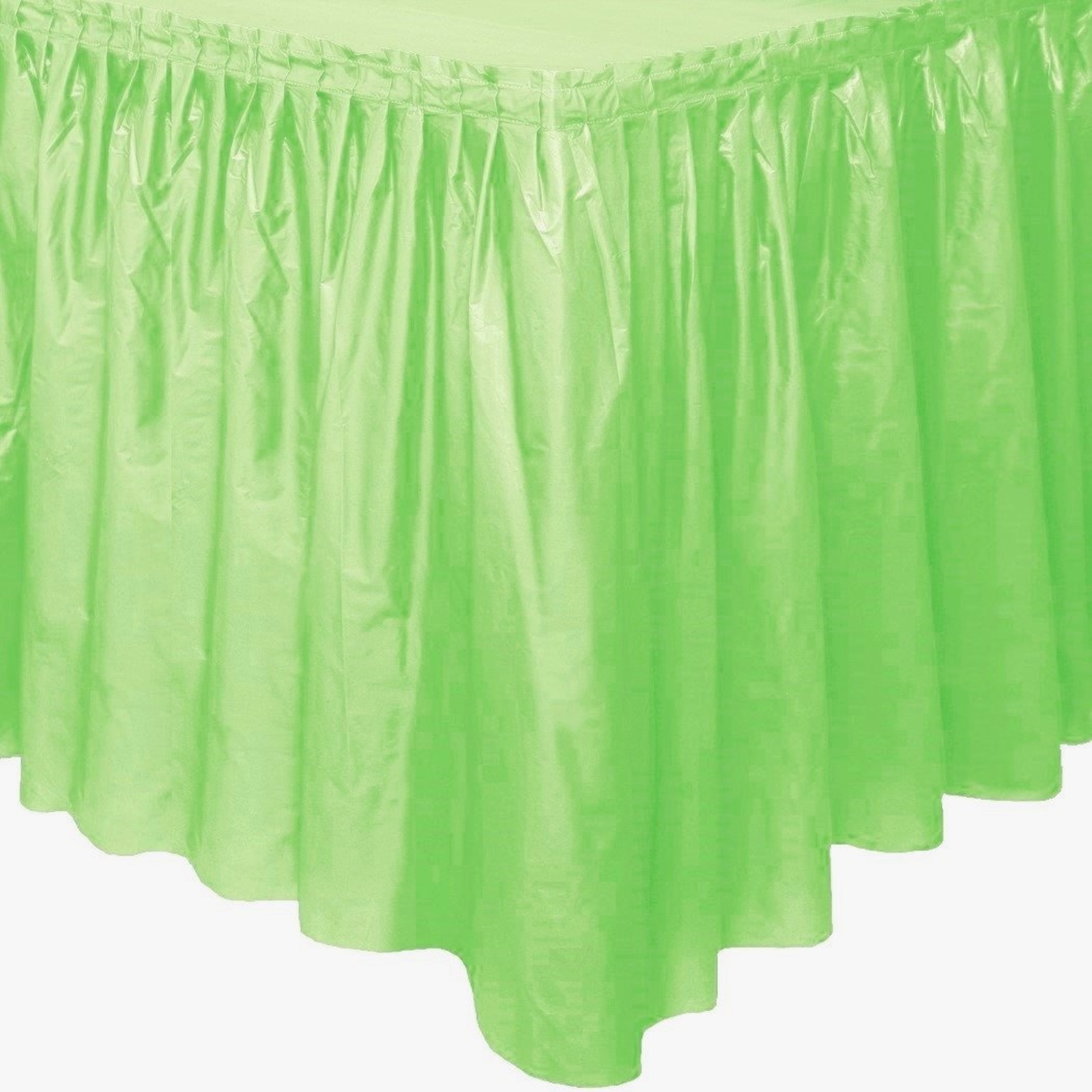 Lime Green Plastic Table Skirt