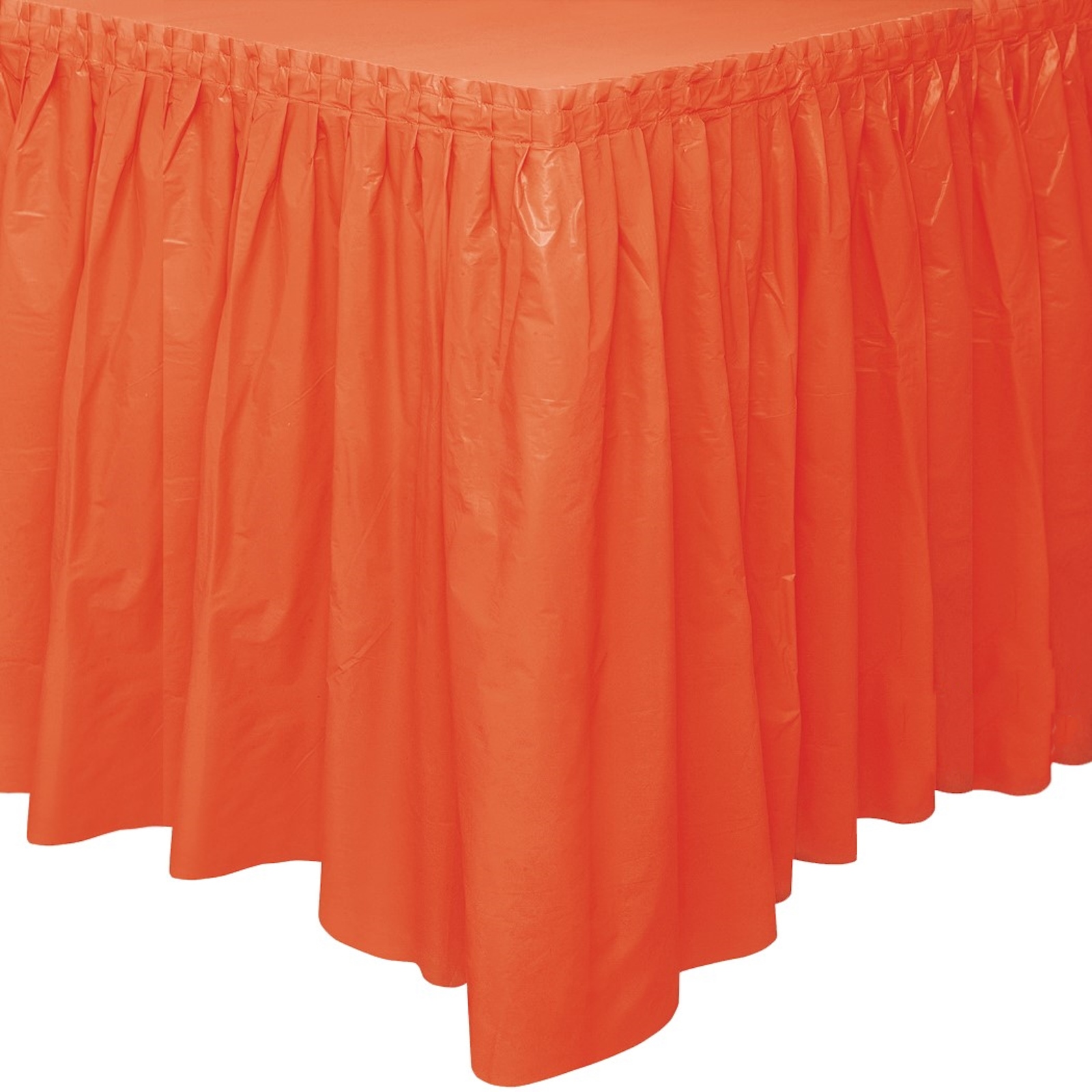 Orange Plastic Table Skirt