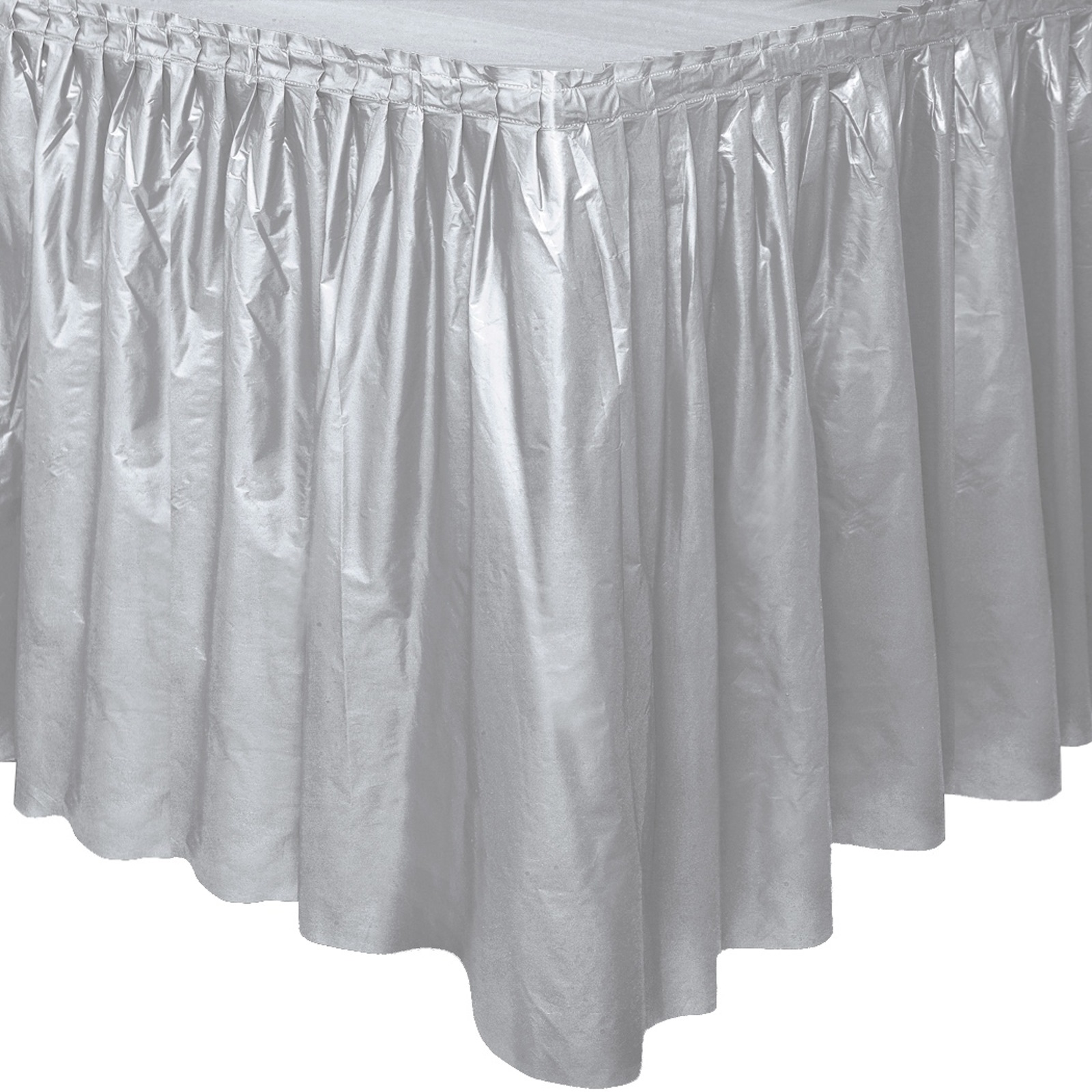 Silver Plastic Table Skirt