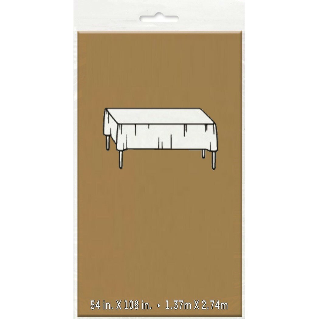 Gold Rectangular Plastic Tablecloth