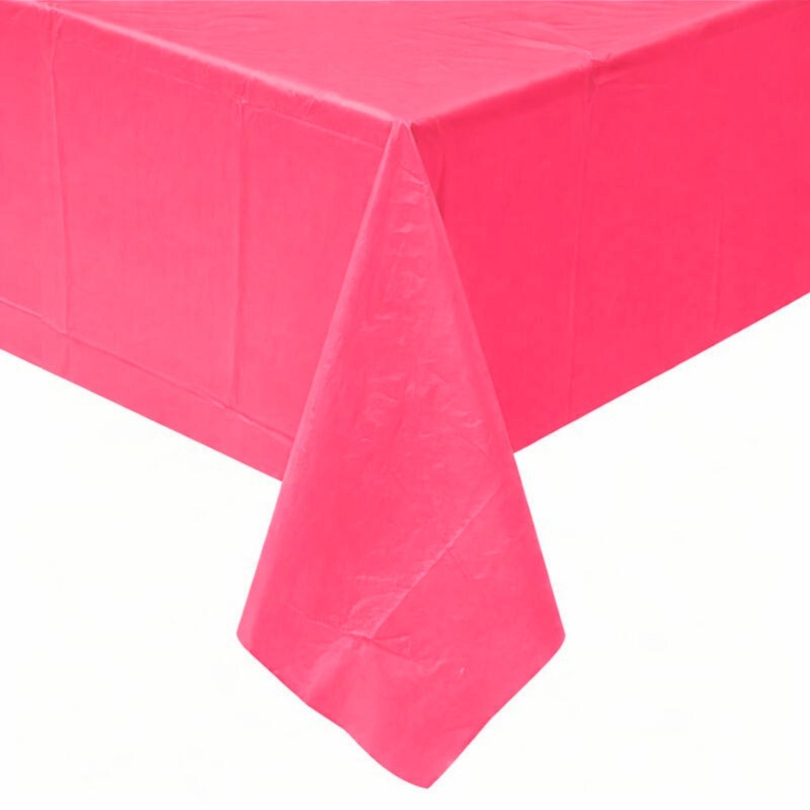 Hot Pink Rectangular Plastic Tablecloth