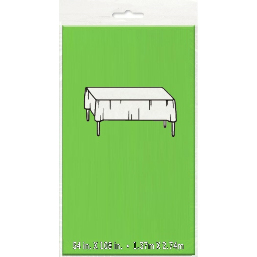 Lime Green Rectangular Plastic Tablecloth Lime Green Coloured Party