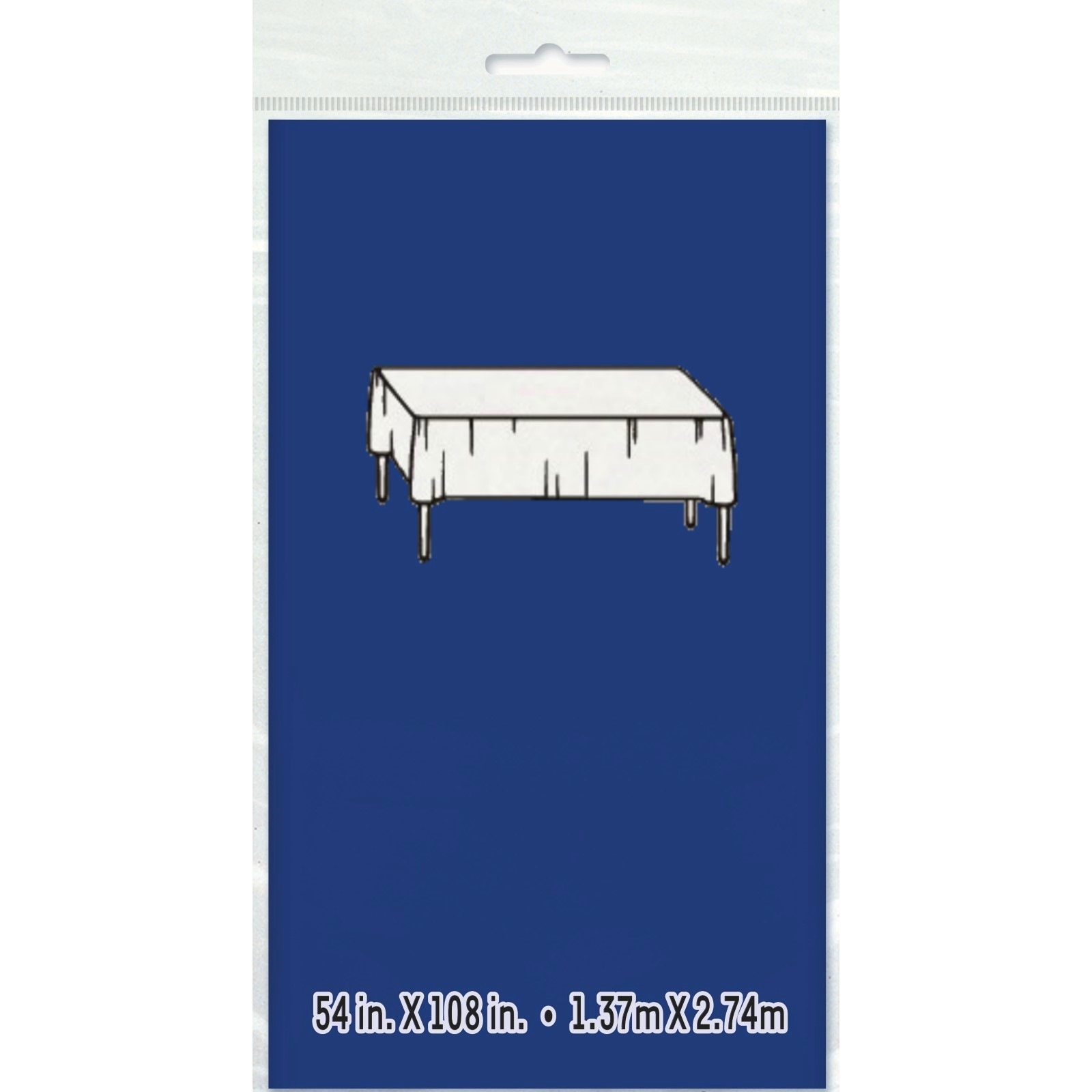 True Navy Blue Rectangular Plastic Tablecloth