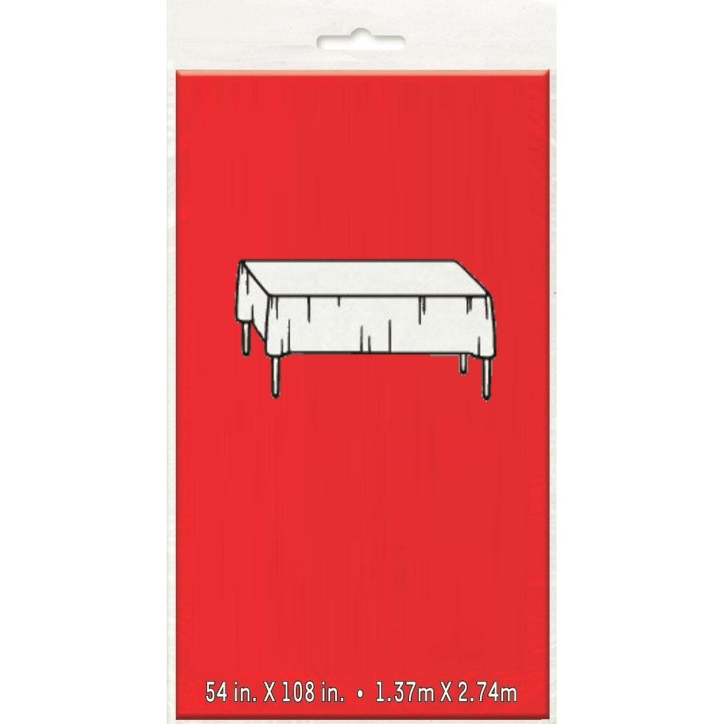 Red Rectangular Plastic Tablecloth