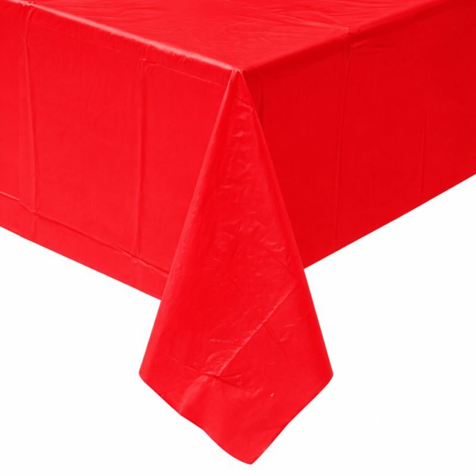 Red Rectangular Plastic Tablecloth