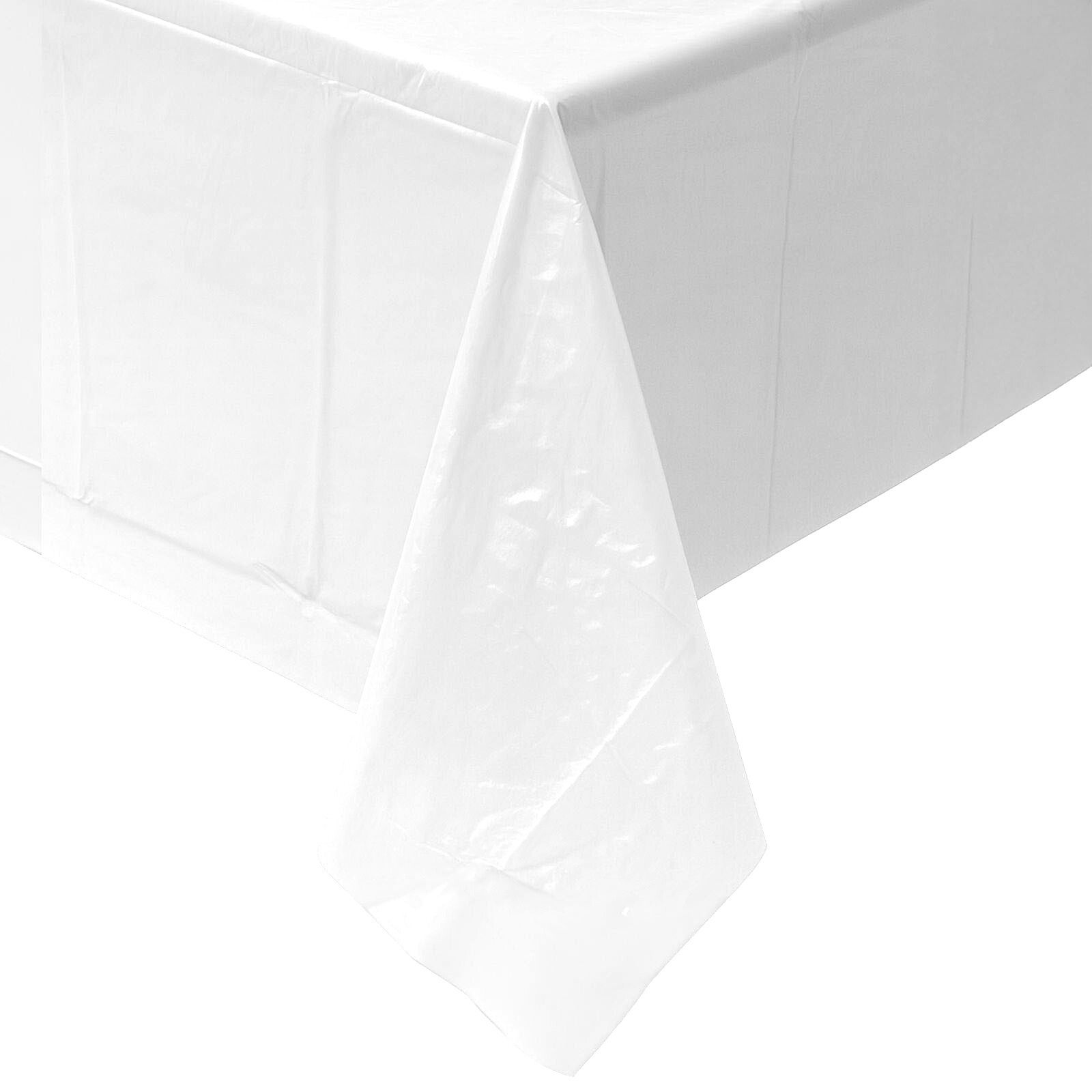 White Rectangular Plastic Tablecloth