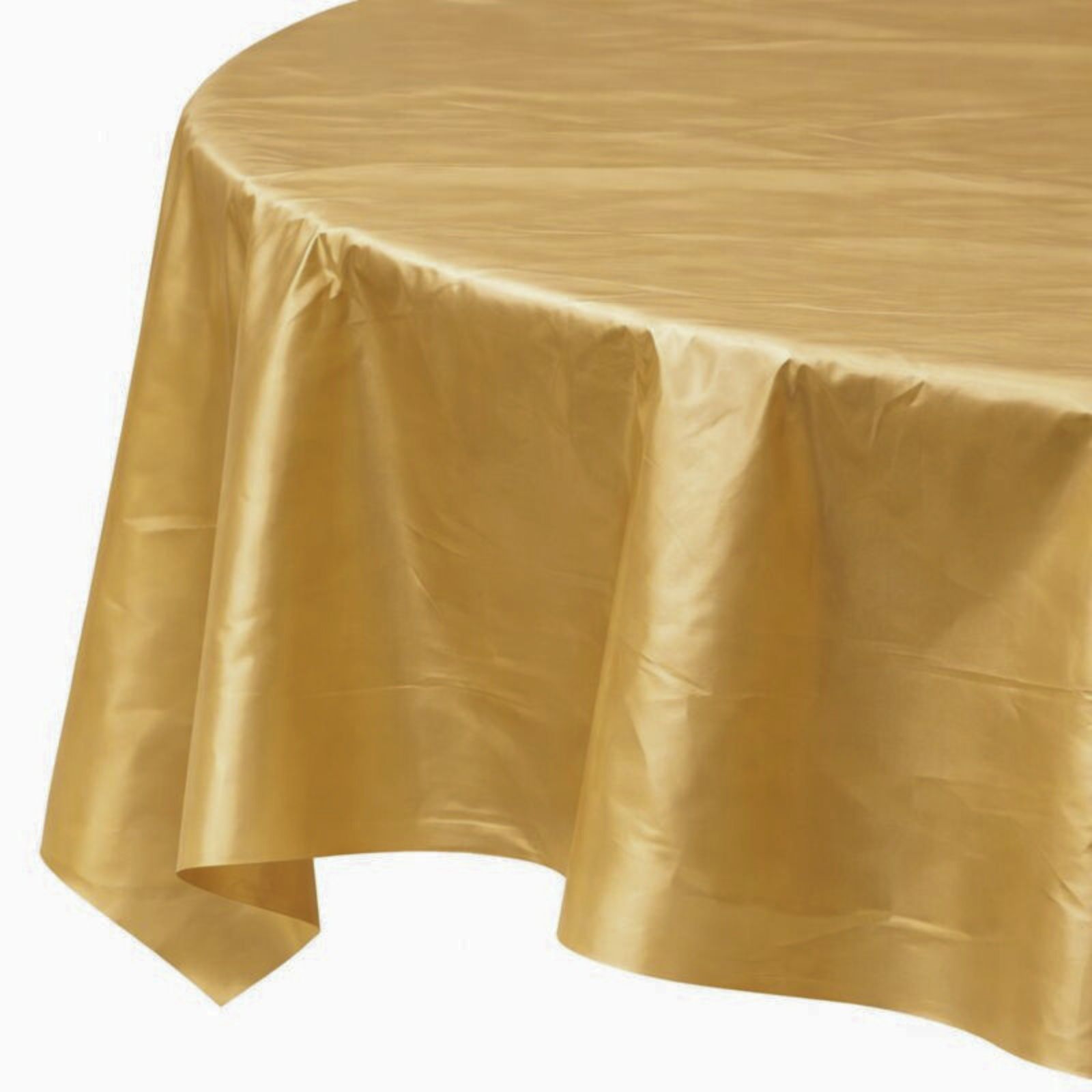 Gold Round Plastic Tablecloth