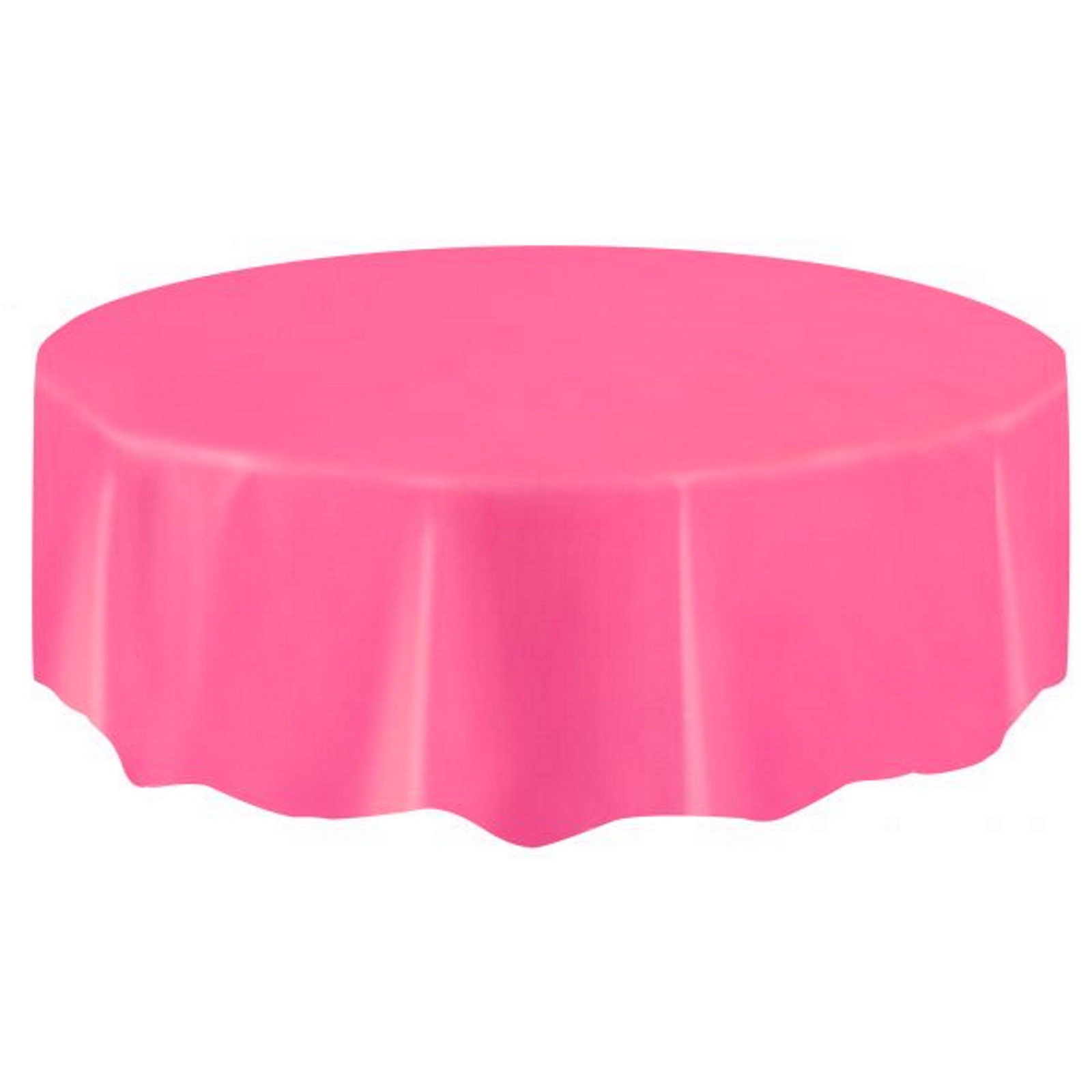 Hot Pink Round Plastic Tablecloth
