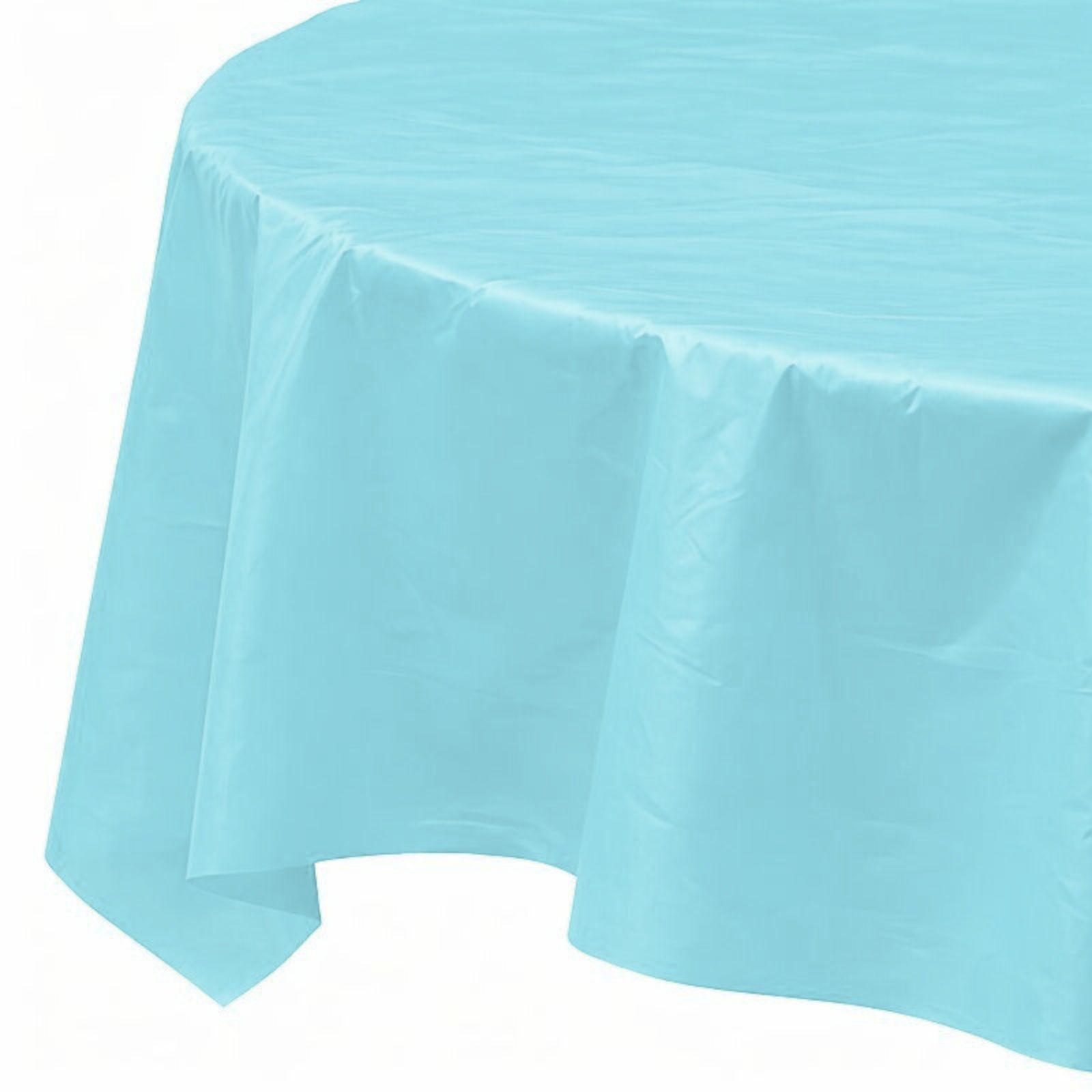 Powder Blue Round Plastic Tablecloth