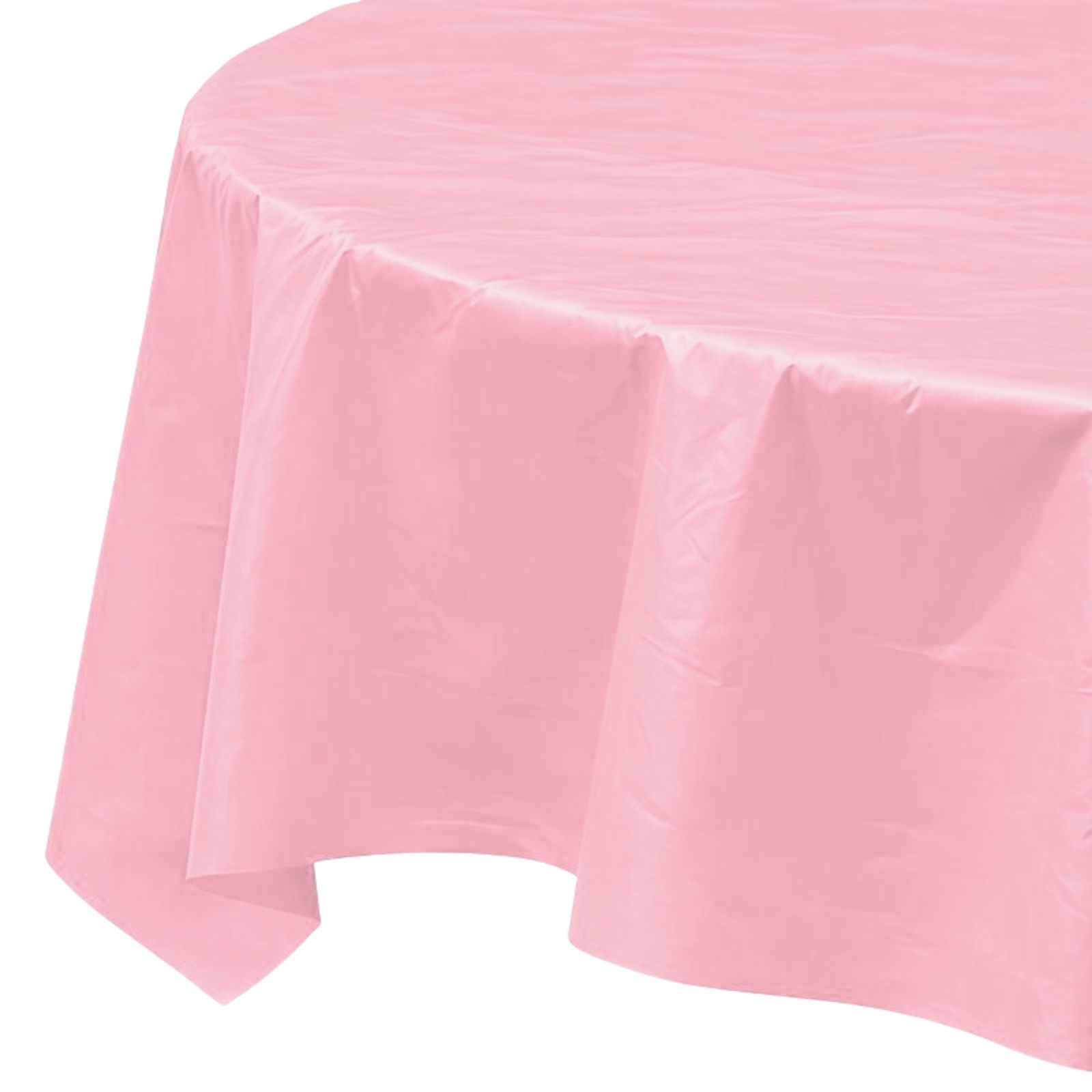 Lovely Pink Round Plastic Tablecloth