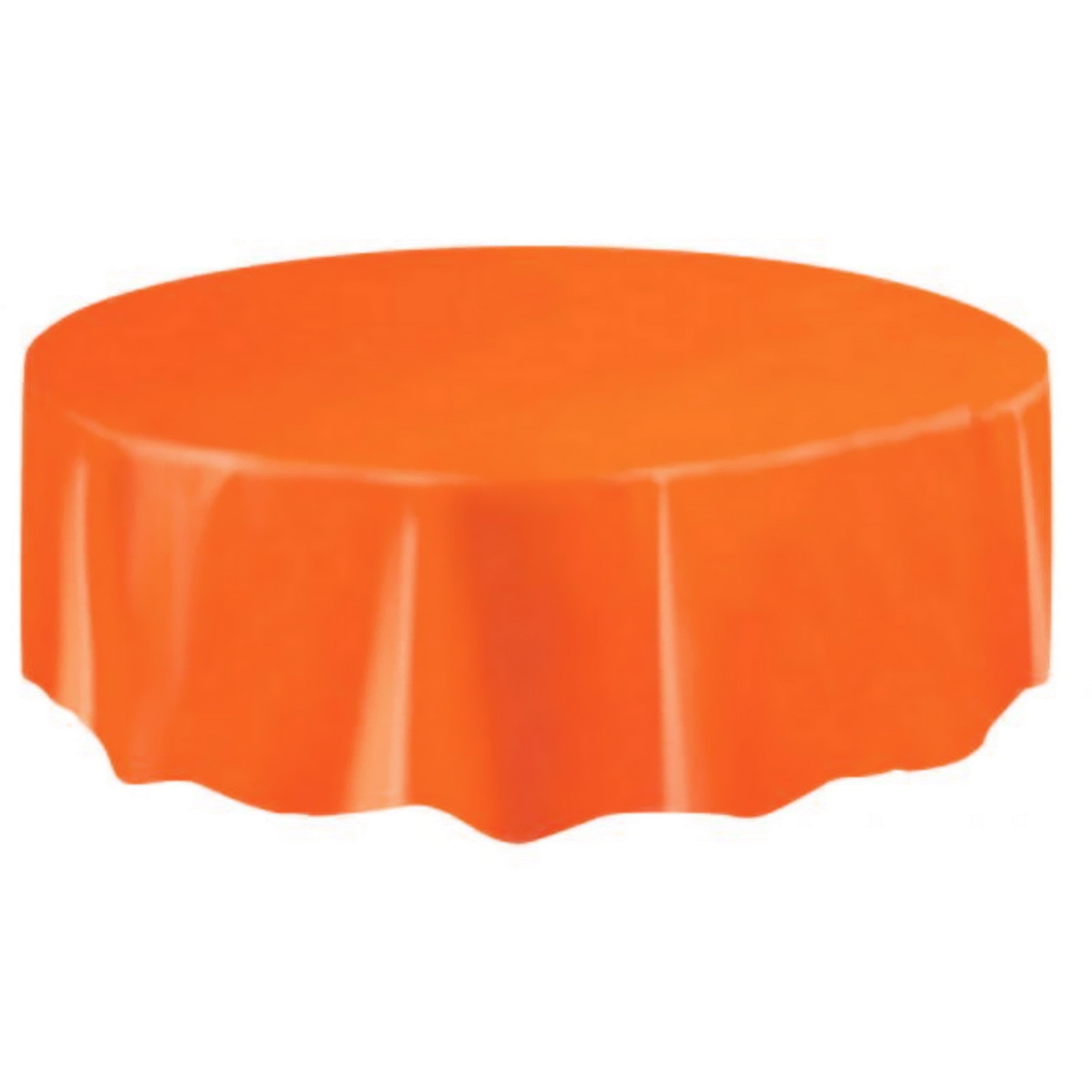 Orange Round Plastic Tablecloth