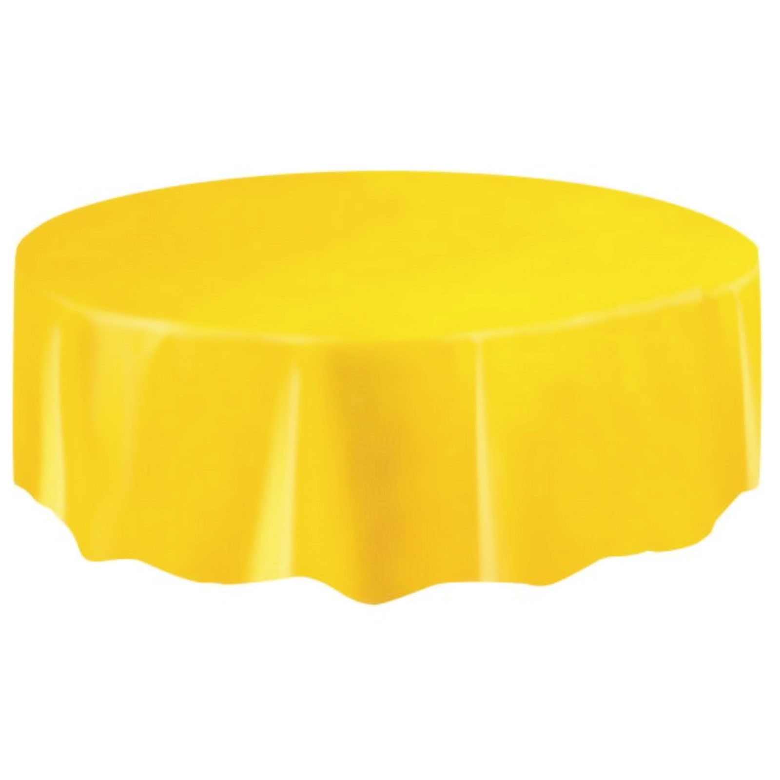 Yellow Round Plastic Tablecloth