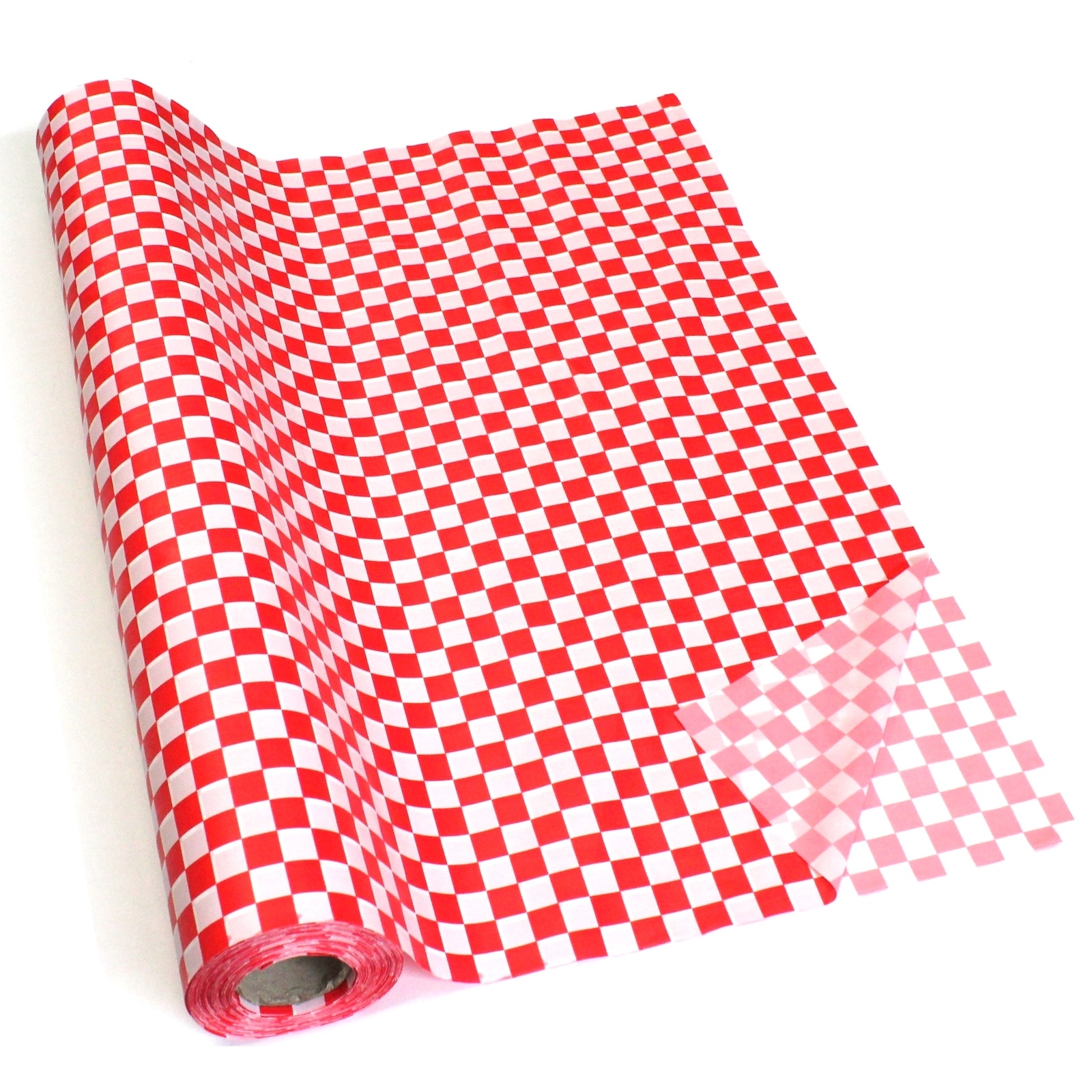 Red and White Checkered Table Roll Tablecloth 30m