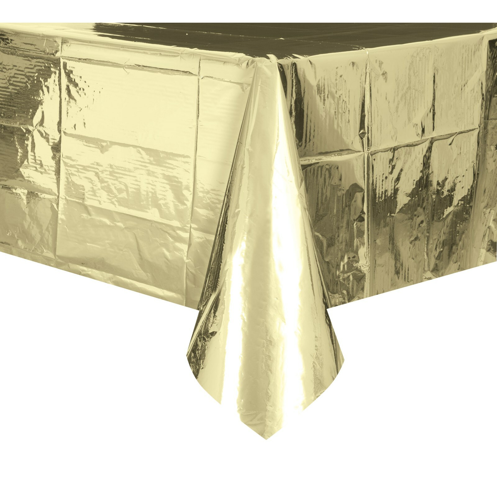 Gold Foil Rectangular Plastic Tablecloth