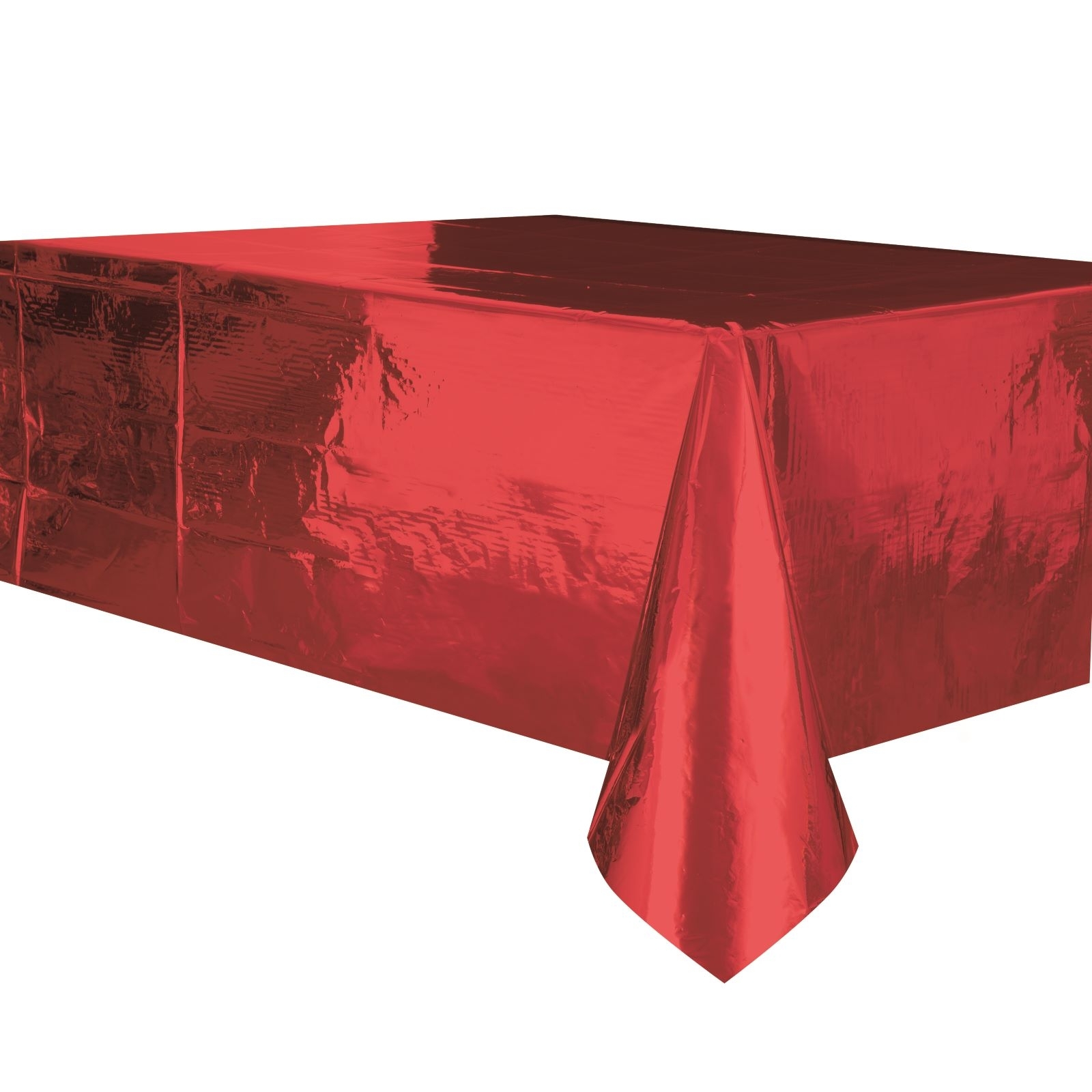 Red Foil Rectangular Plastic Tablecloth